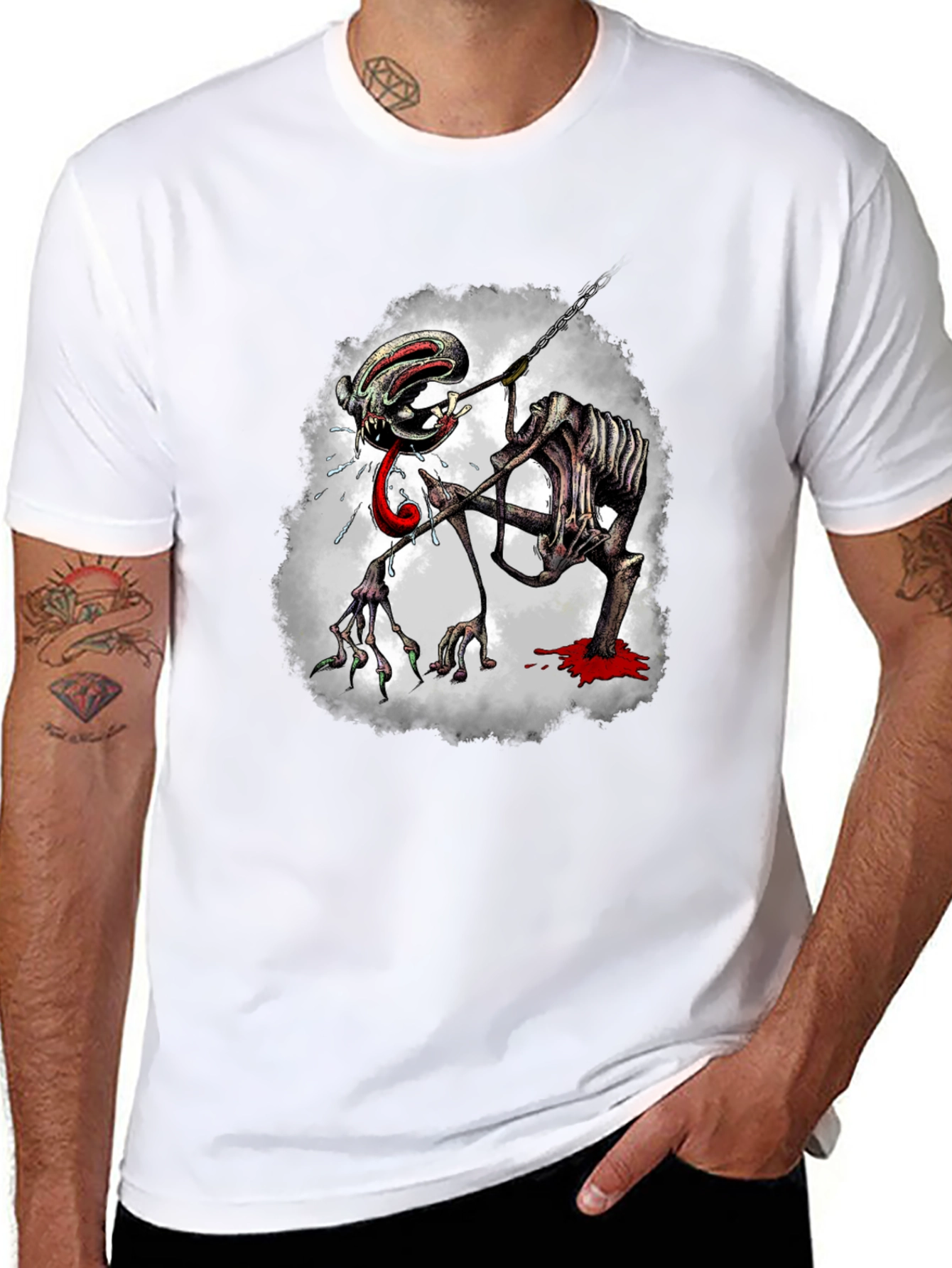 Creepy Monster Graphic Print Tee