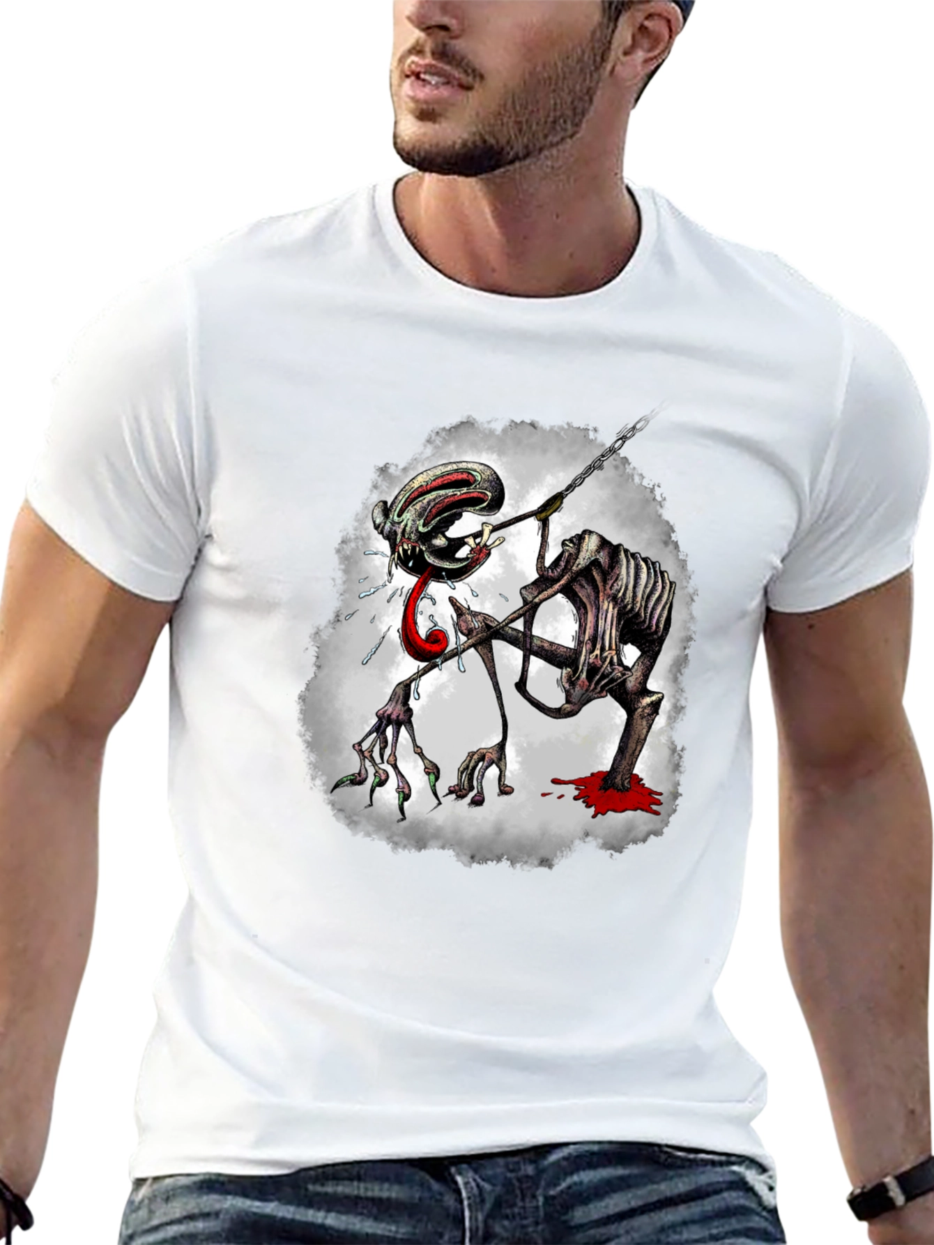 Creepy Monster Graphic Print Tee