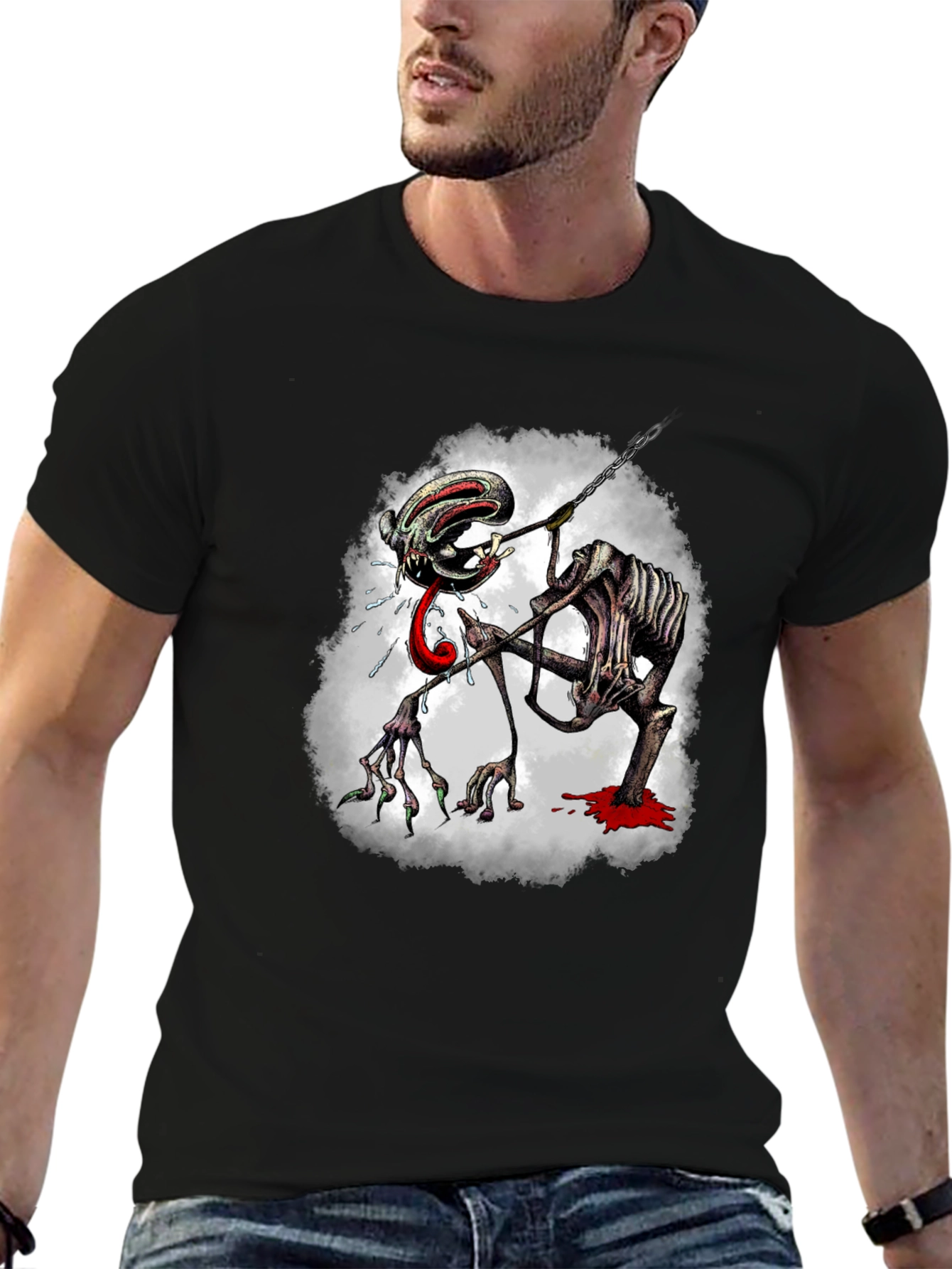 Creepy Monster Graphic Print Tee
