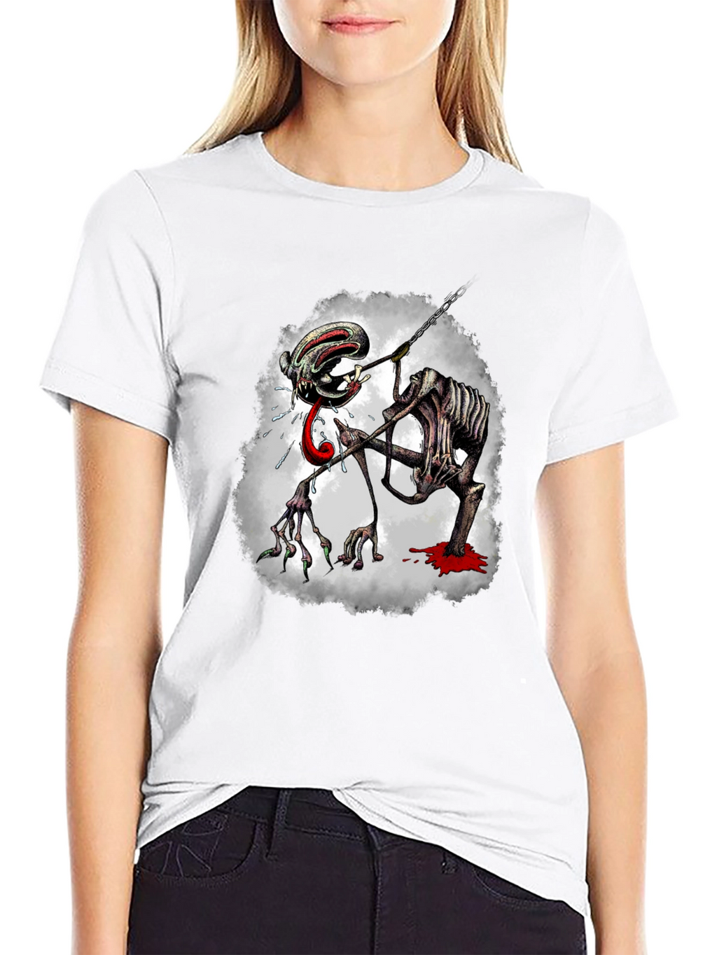 Creepy Monster Graphic Print Tee