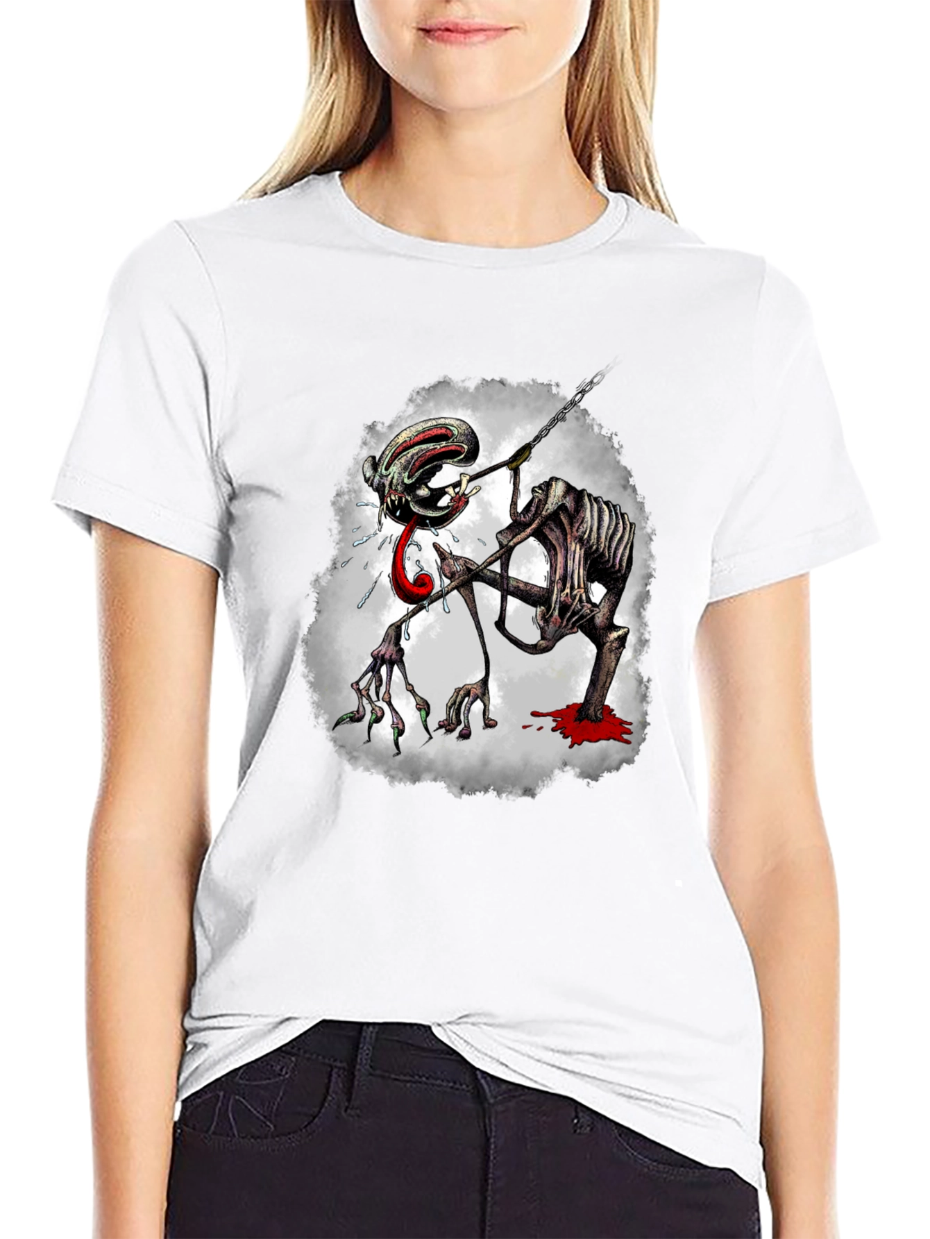 Creepy Monster Graphic Print Tee