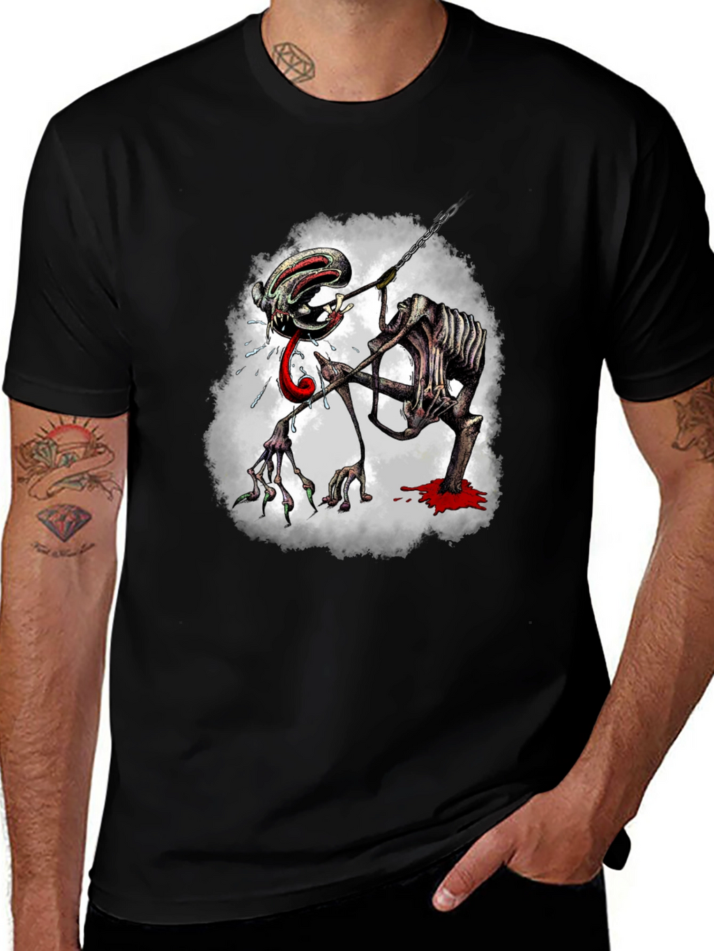 Creepy Monster Graphic Print Tee
