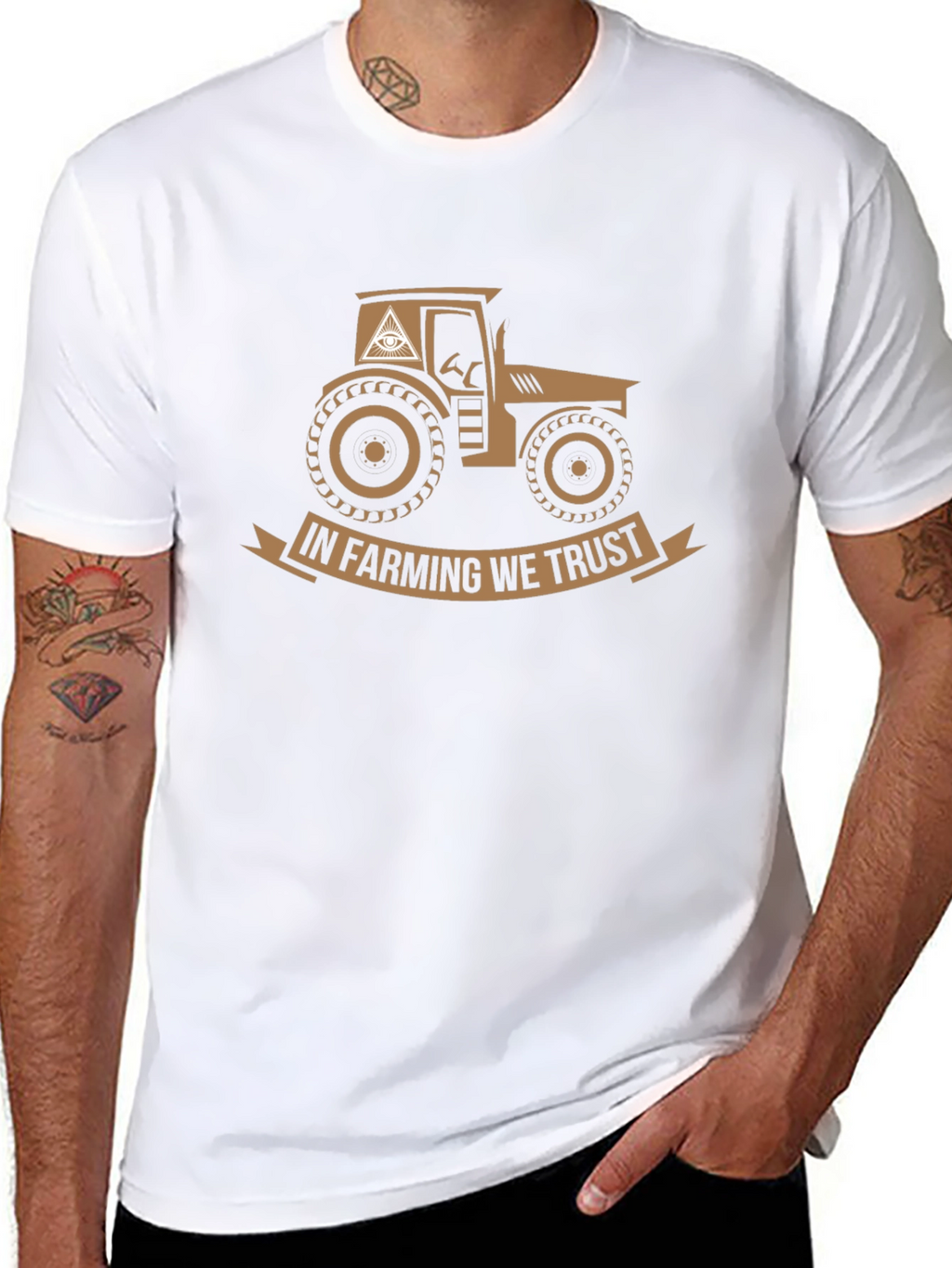 In Farming We Trust Black Graphic Tee