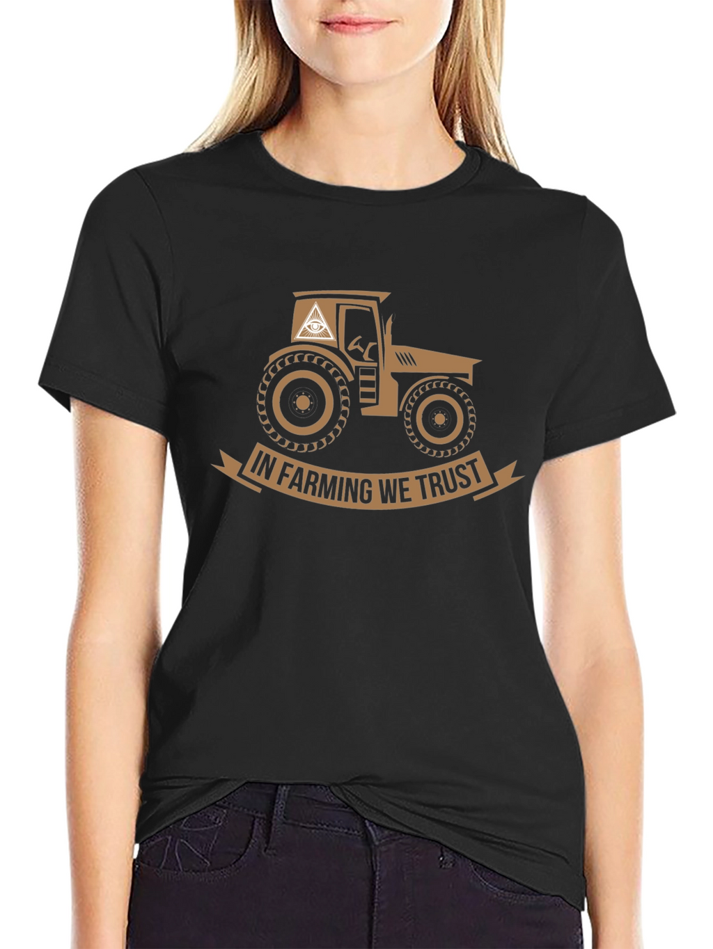 In Farming We Trust Black Graphic Tee