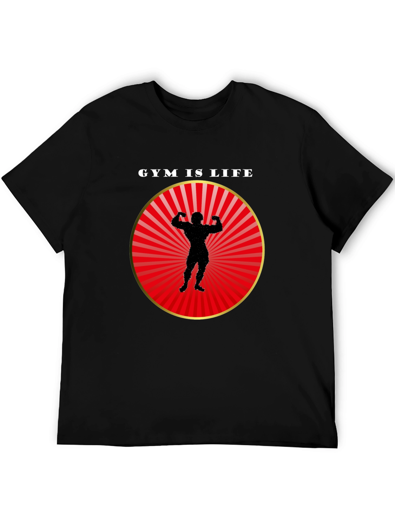 Gym is Life Black T-Shirt for Fitness Lovers