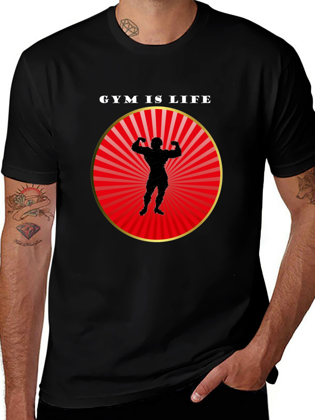 Gym is Life Black T-Shirt for Fitness Lovers
