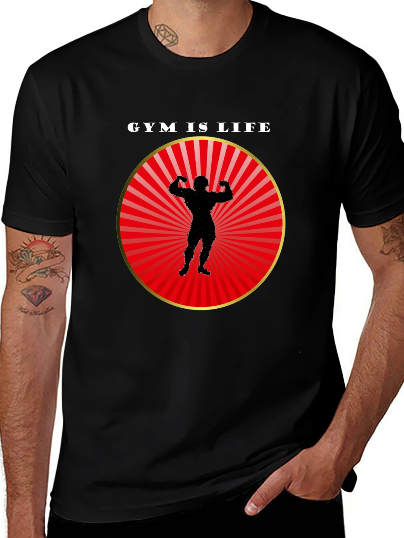 Gym is Life Black T-Shirt for Fitness Lovers