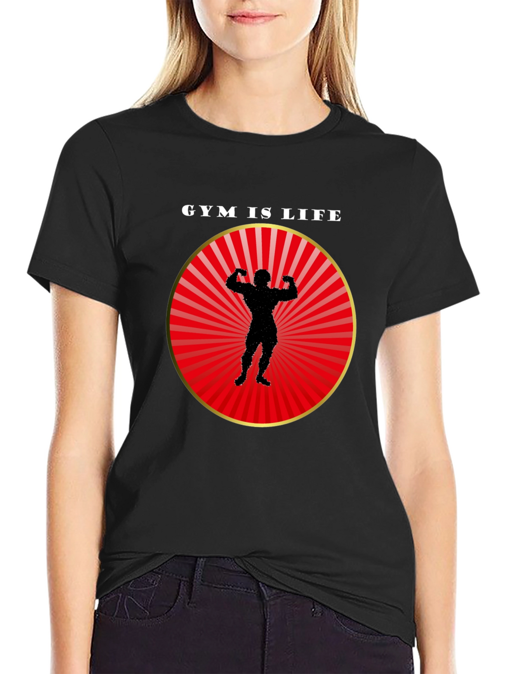 Gym is Life Black T-Shirt for Fitness Lovers