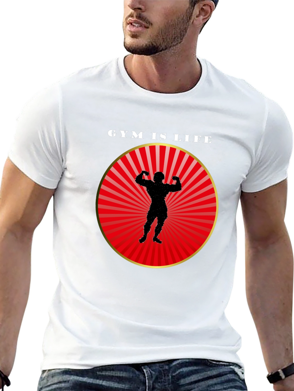 Gym is Life Black T-Shirt for Fitness Lovers