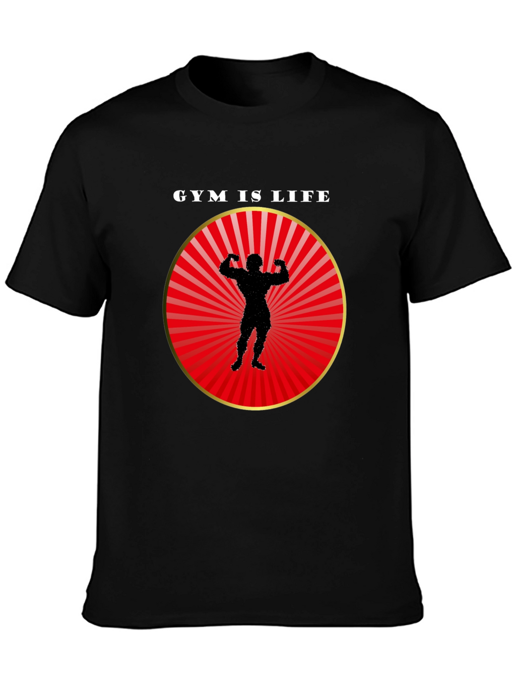 Gym is Life Black T-Shirt for Fitness Lovers