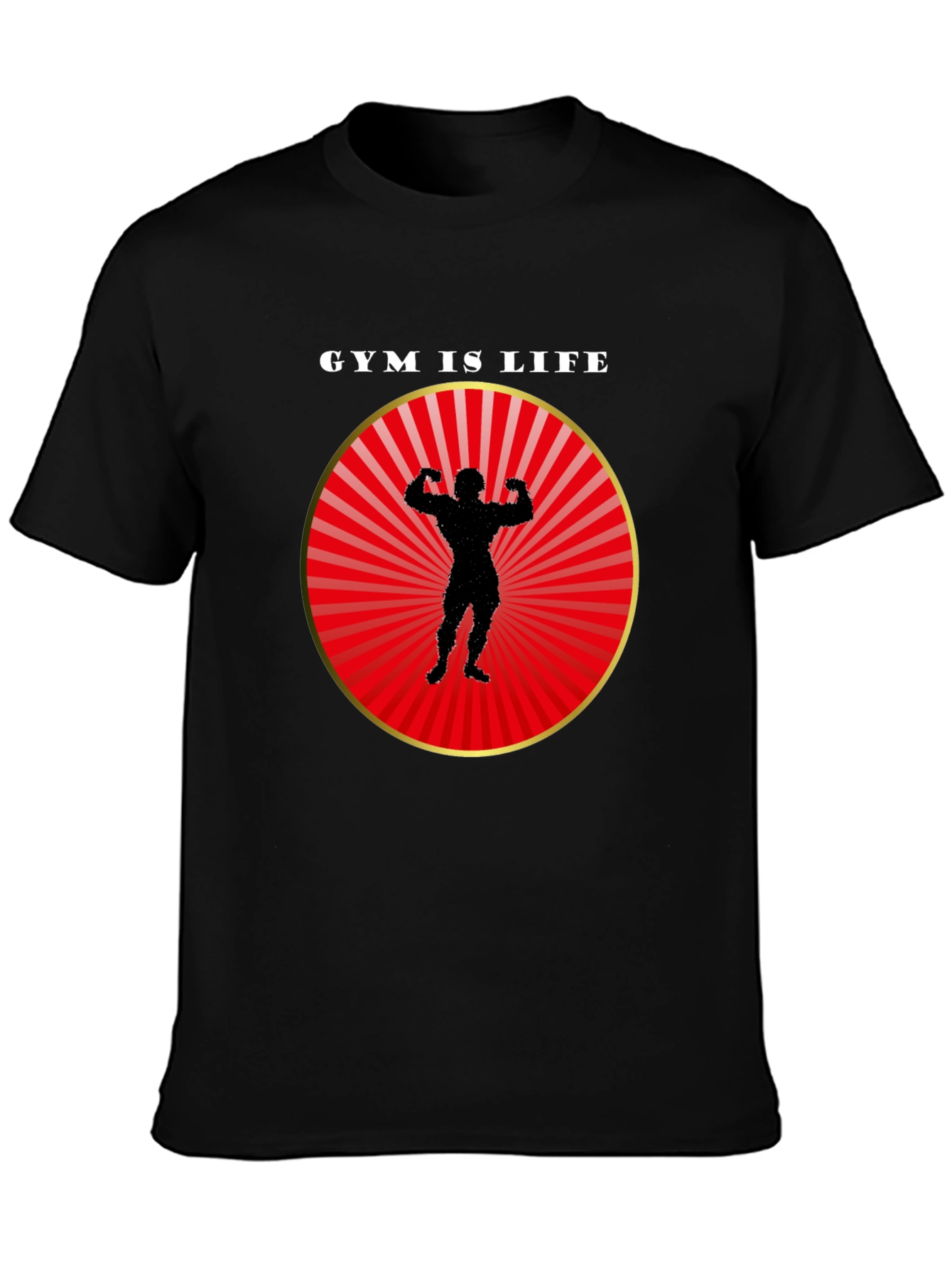 Gym is Life Black T-Shirt for Fitness Lovers