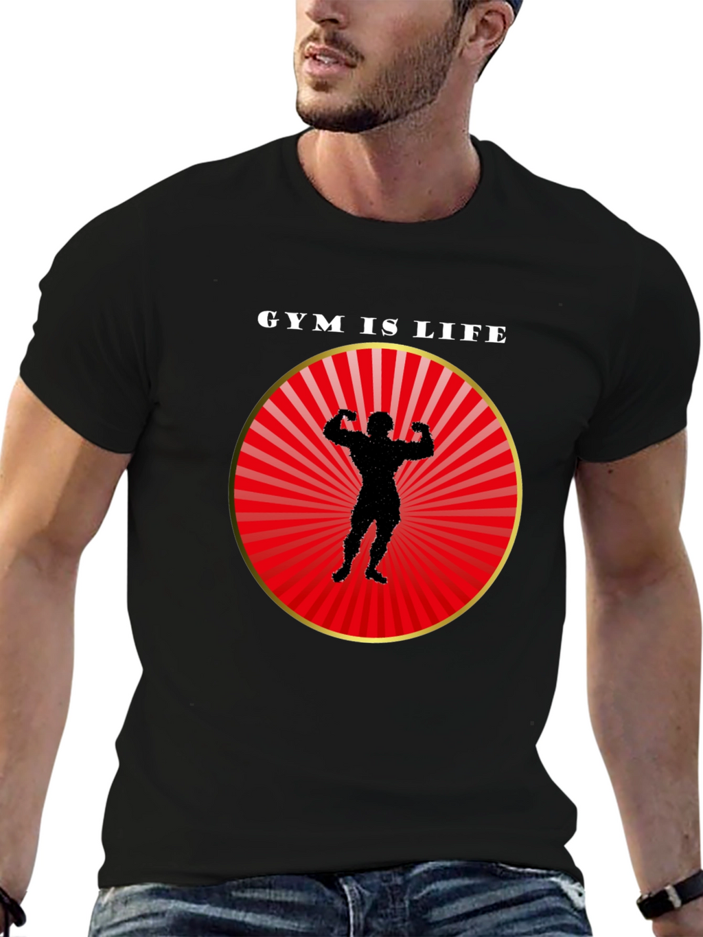 Gym is Life Black T-Shirt for Fitness Lovers