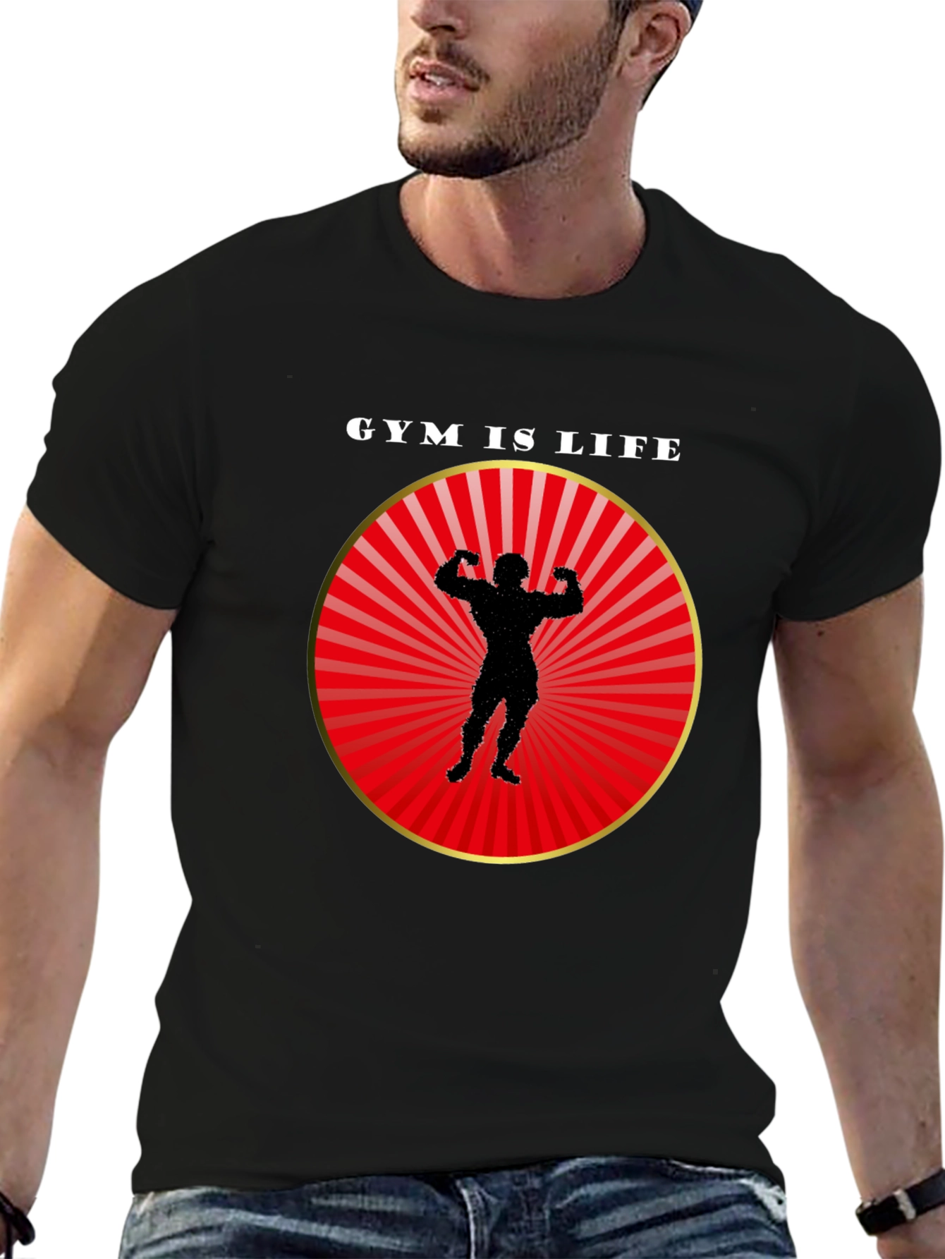 Gym is Life Black T-Shirt for Fitness Lovers