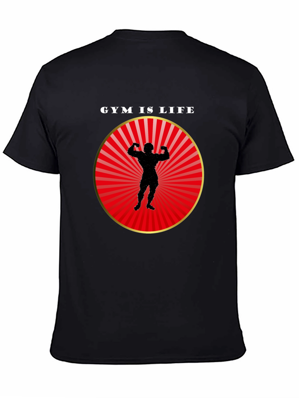 Gym is Life Black T-Shirt for Fitness Lovers