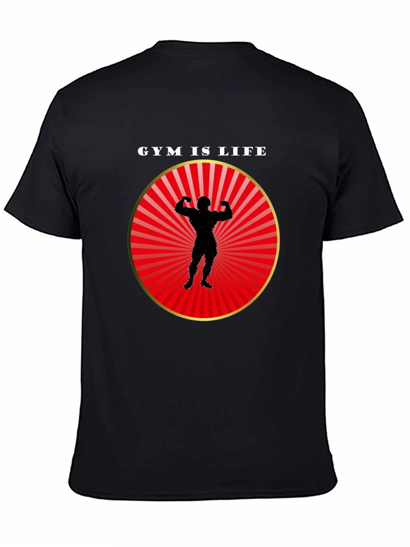 Gym is Life Black T-Shirt for Fitness Lovers