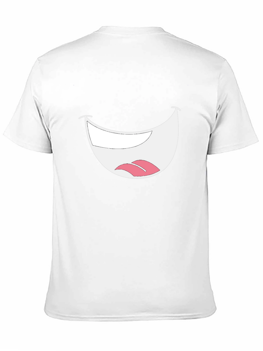 Smiley Mouth Graphic Tee - Black Cotton T-Shirt
