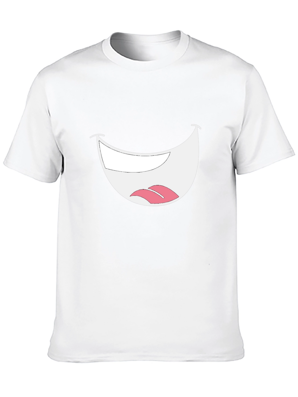 Smiley Mouth Graphic Tee - Black Cotton T-Shirt