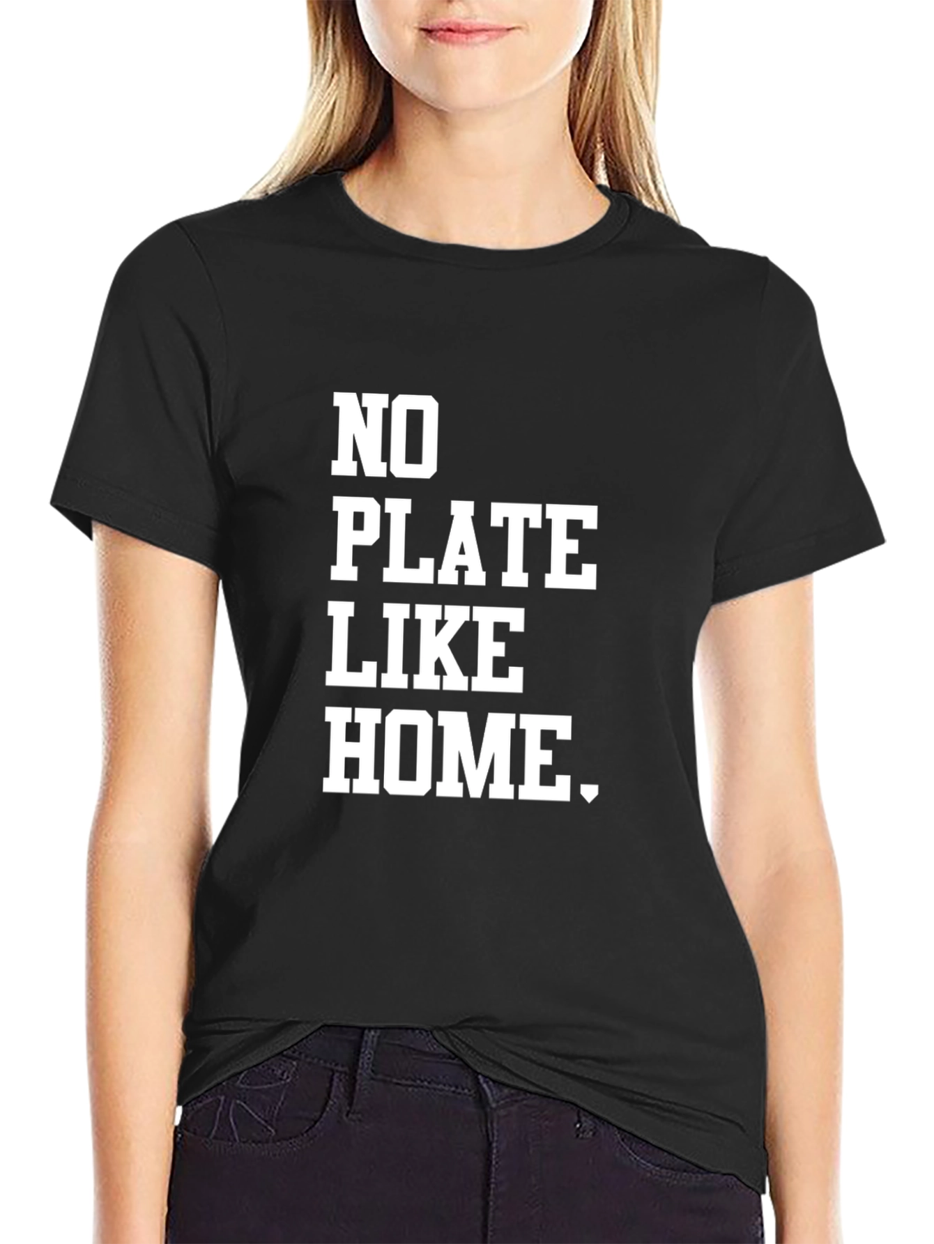 No Plate Like Home Graphic Tee - Black Cotton T-Shirt