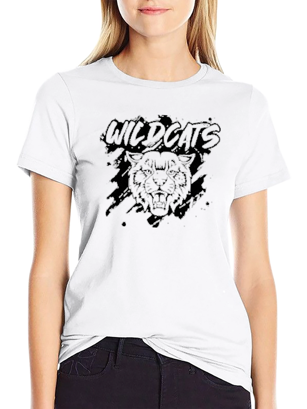 Wildcats Graphic Print Crew Neck T-Shirt