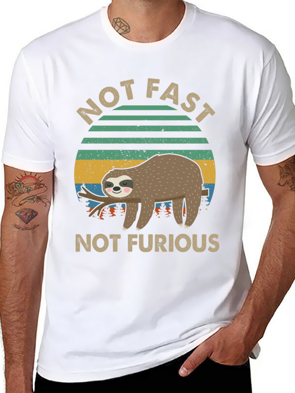 Not Fast Not Furious Sloth Graphic Tee