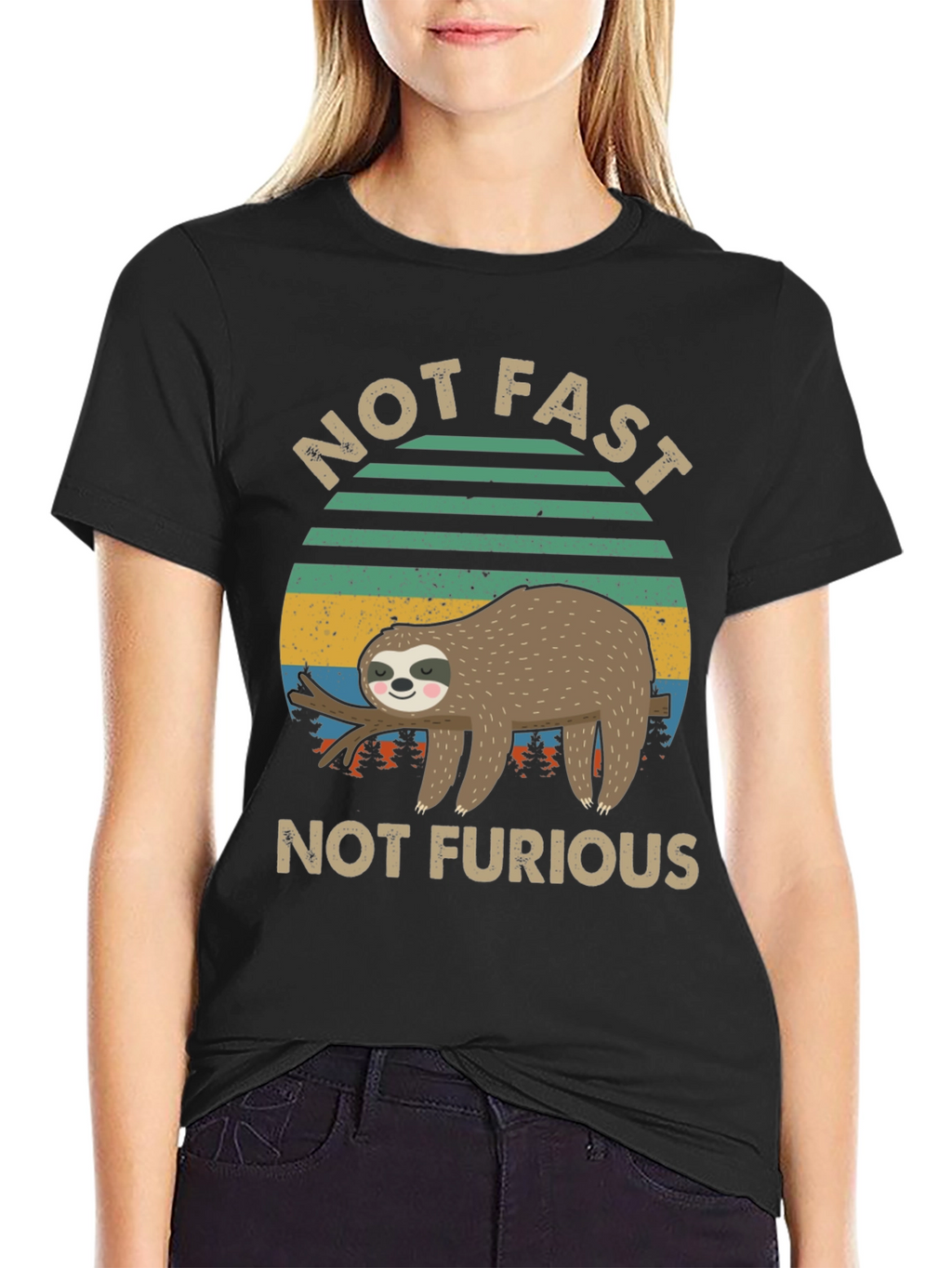 Not Fast Not Furious Sloth Graphic Tee