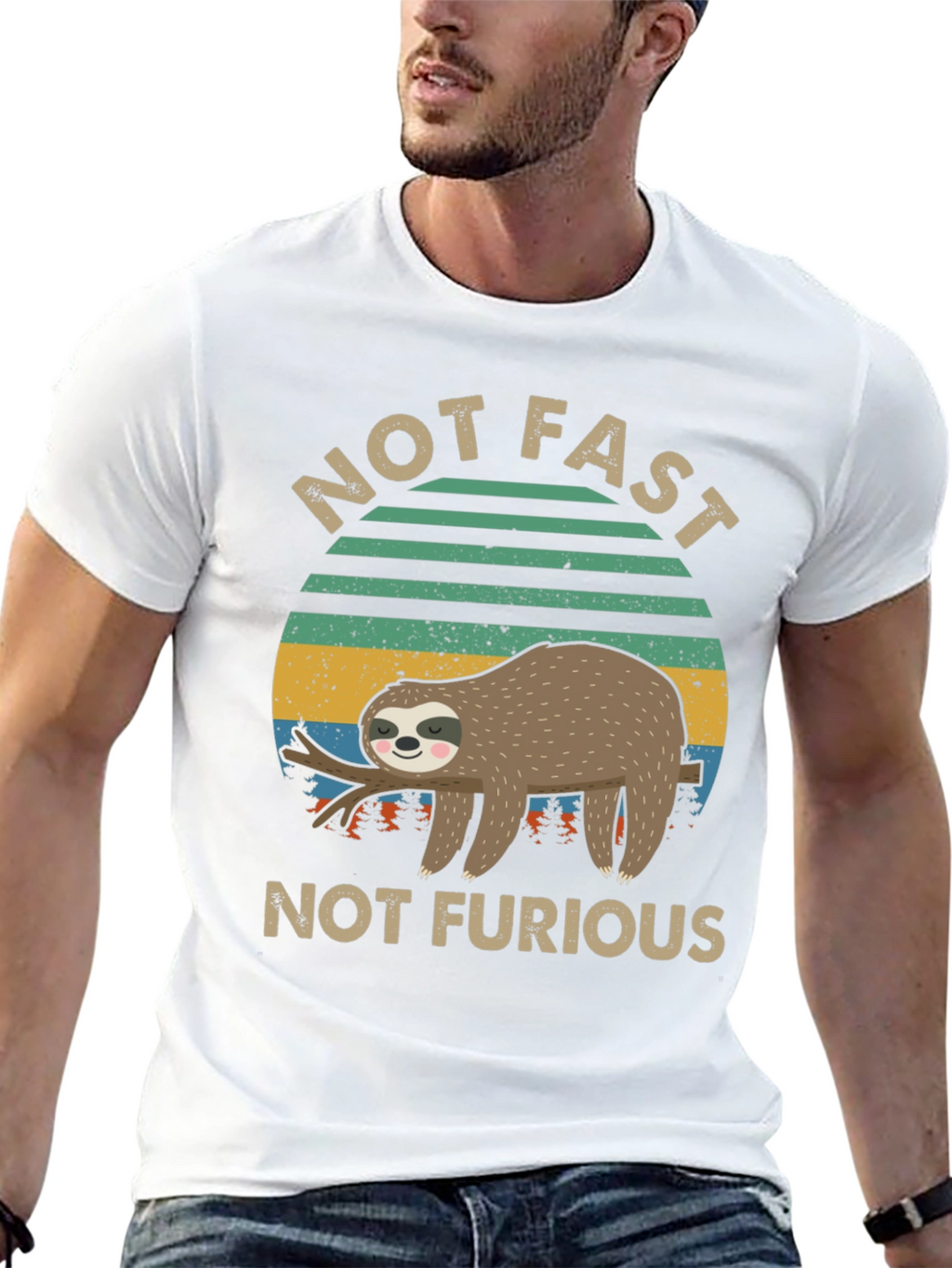 Not Fast Not Furious Sloth Graphic Tee