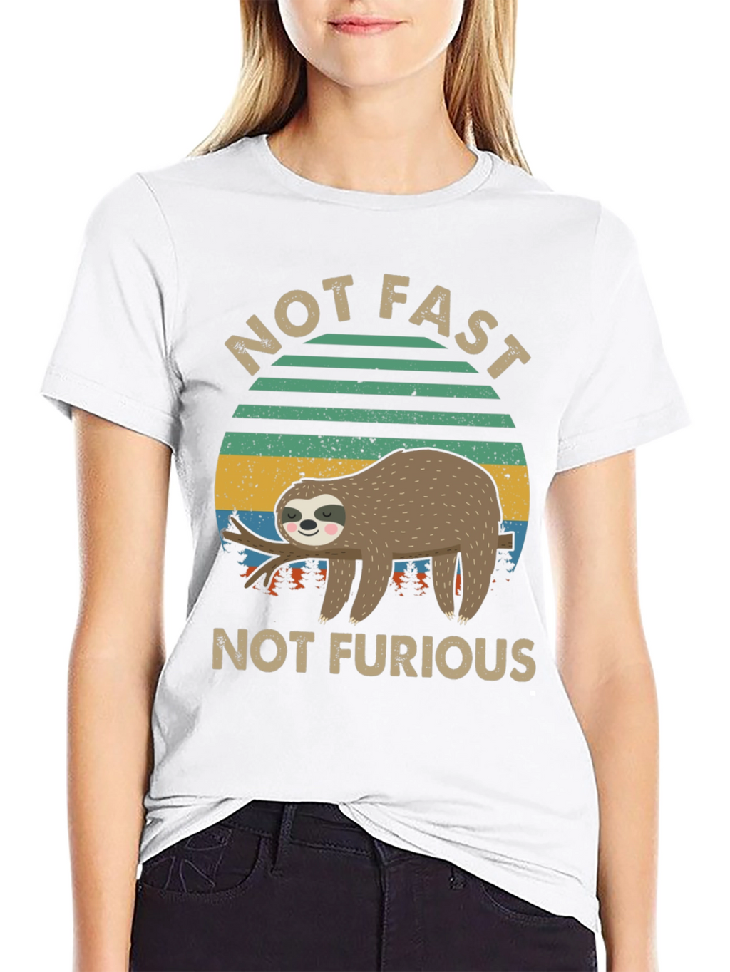 Not Fast Not Furious Sloth Graphic Tee