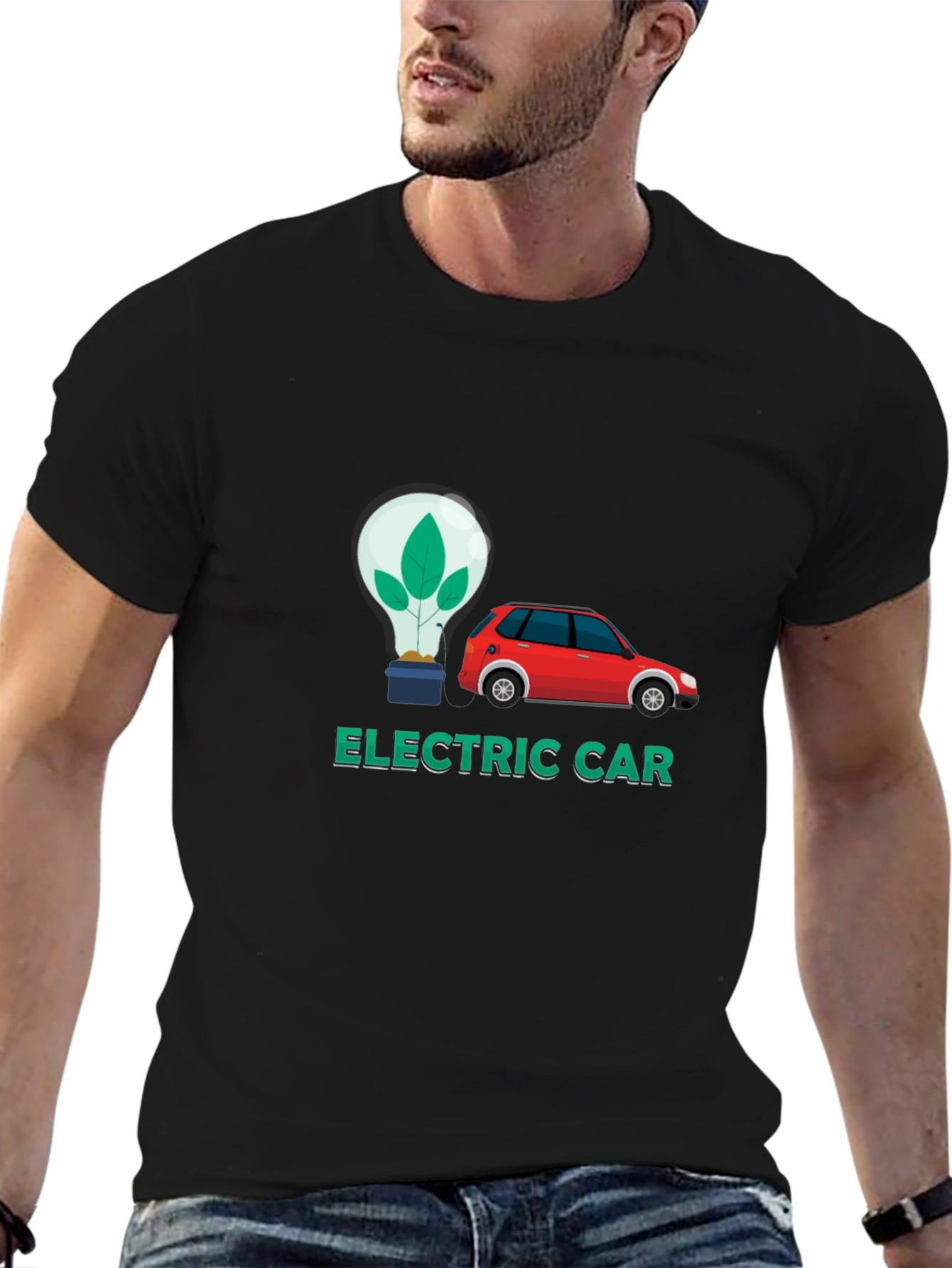 Electric Car Graphic Tee - Eco-Friendly Fashion