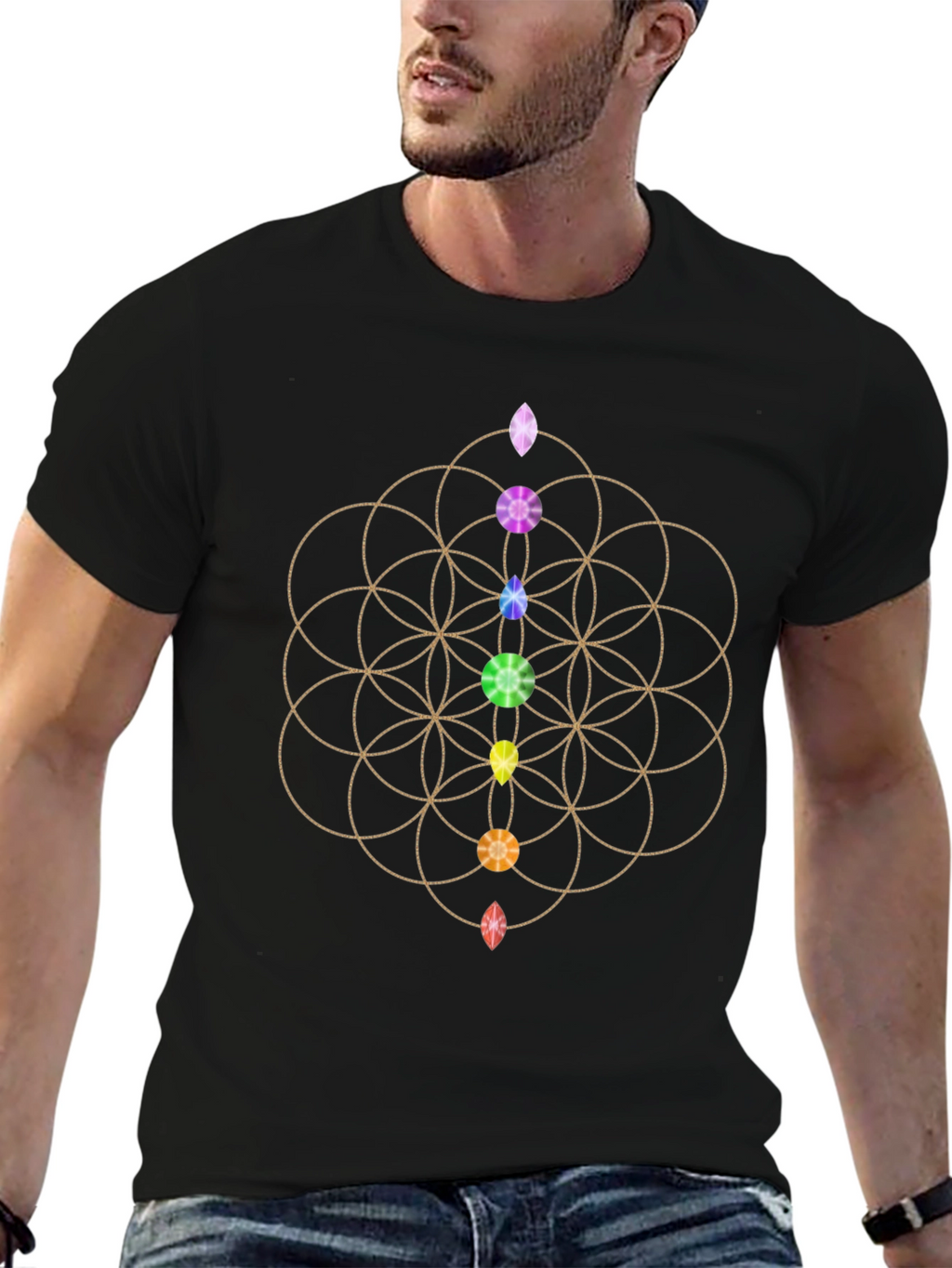 Chakra Flower of Life Graphic Tee