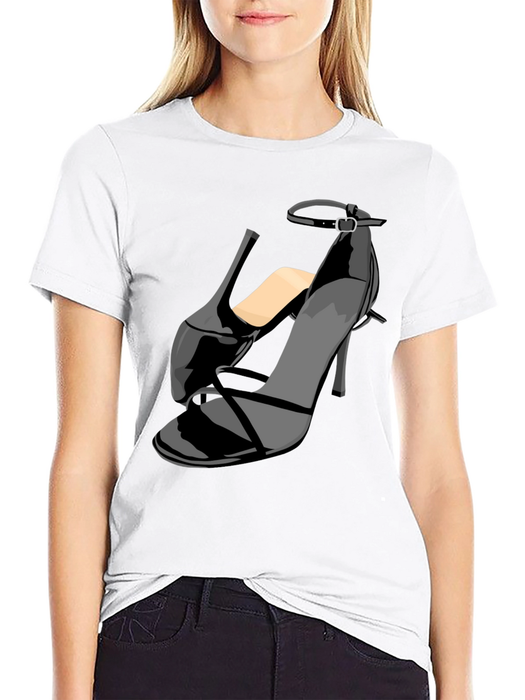 Black Stiletto Heel Graphic T-Shirt