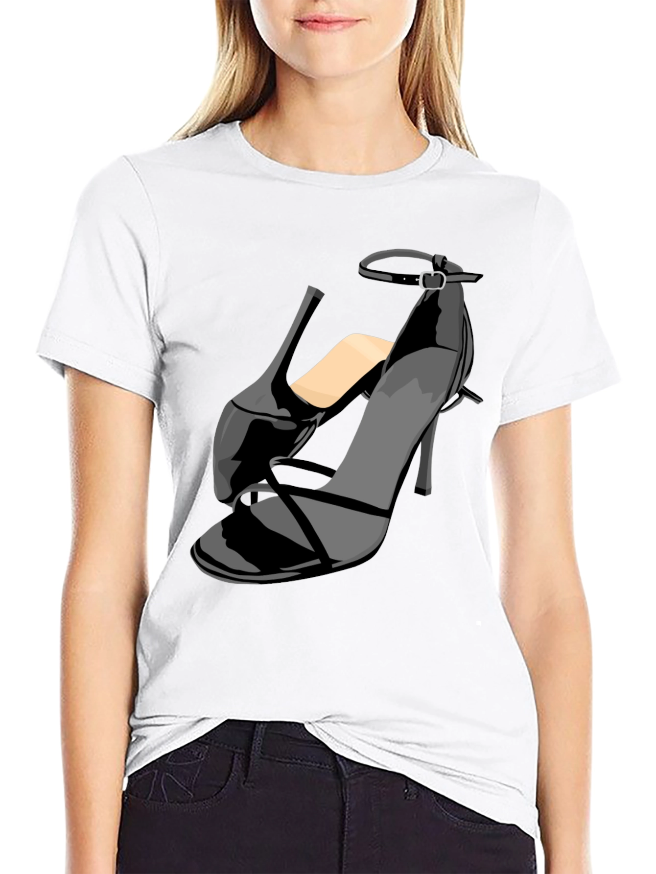 Black Stiletto Heel Graphic T-Shirt