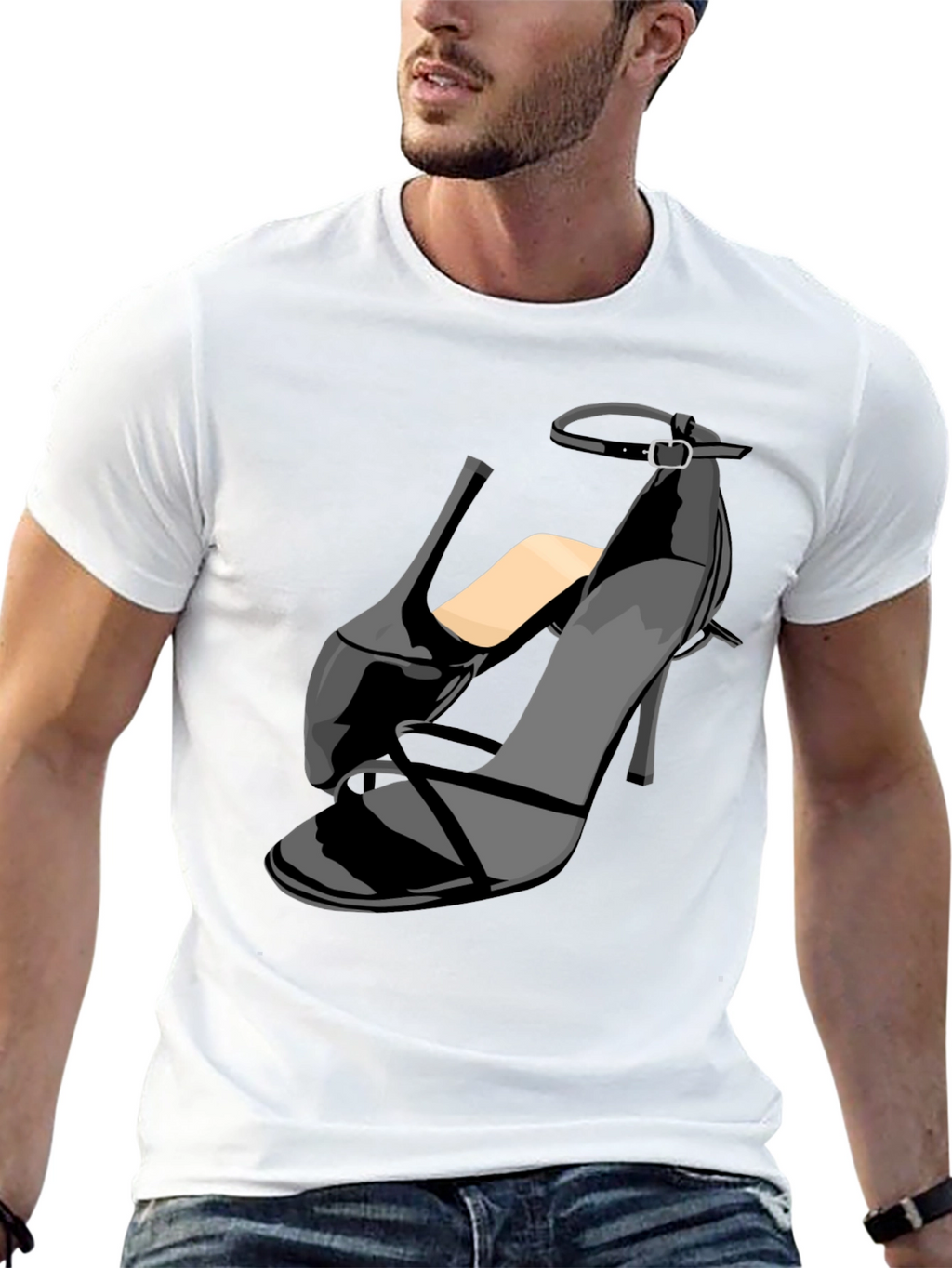 Black Stiletto Heel Graphic T-Shirt