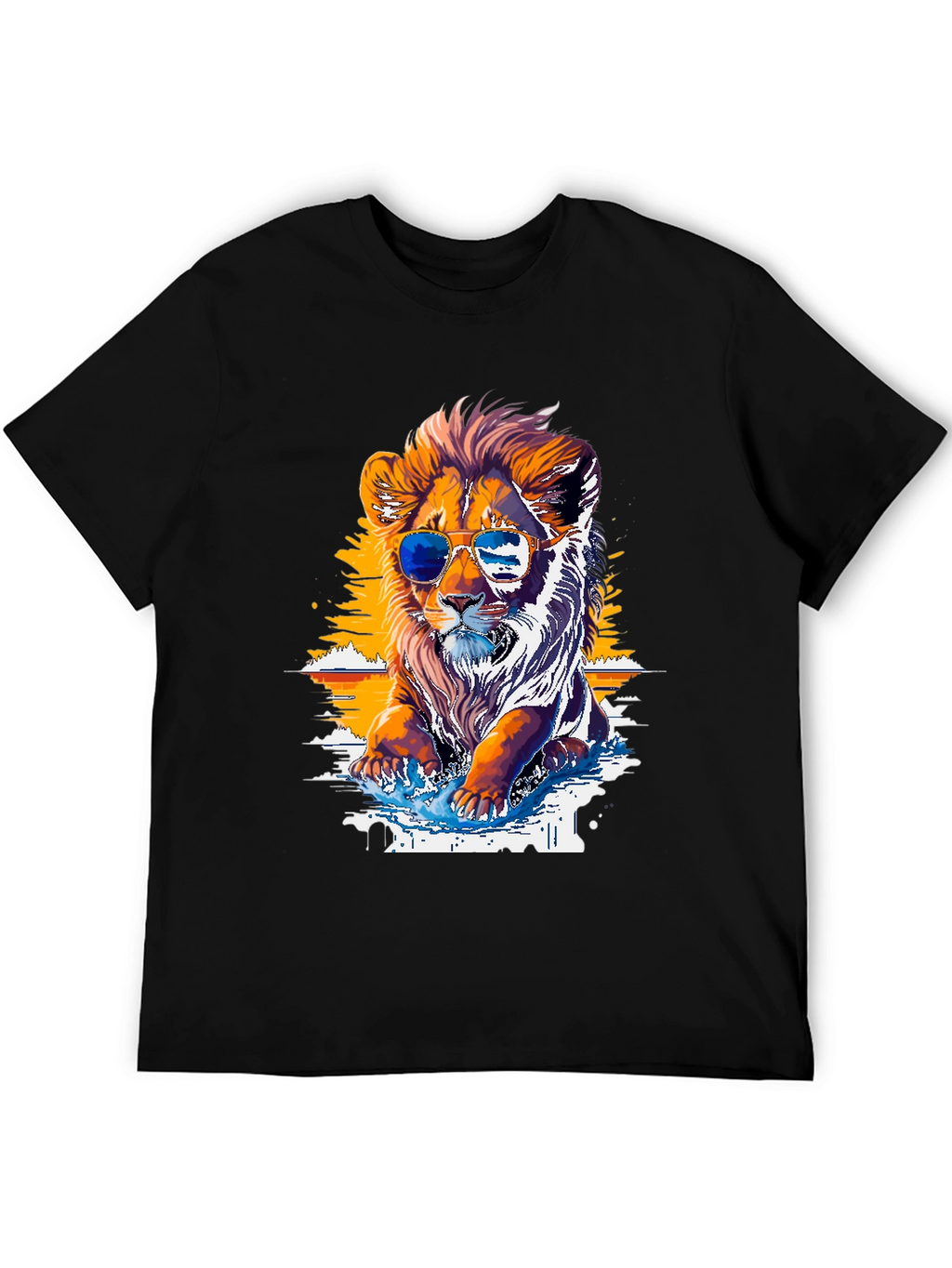 Cool Lion Graphic Tee - Black