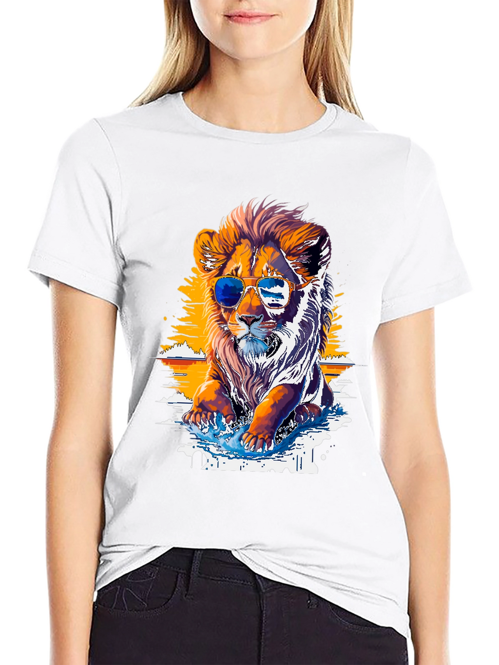 Cool Lion Graphic Tee - Black
