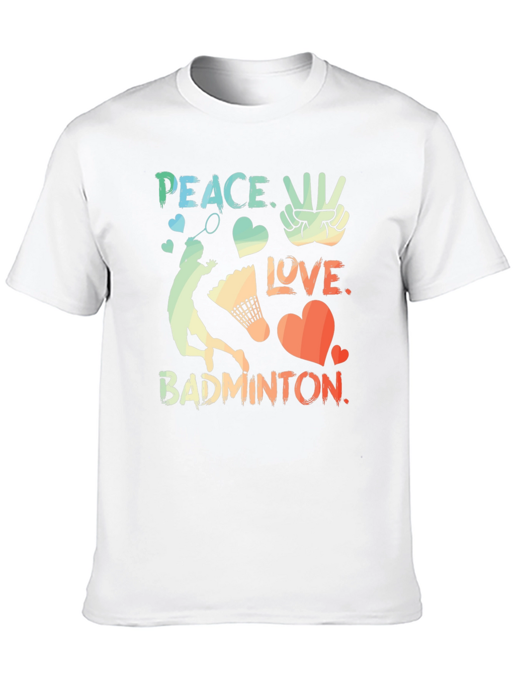 Peace Love Badminton Graphic T-Shirt