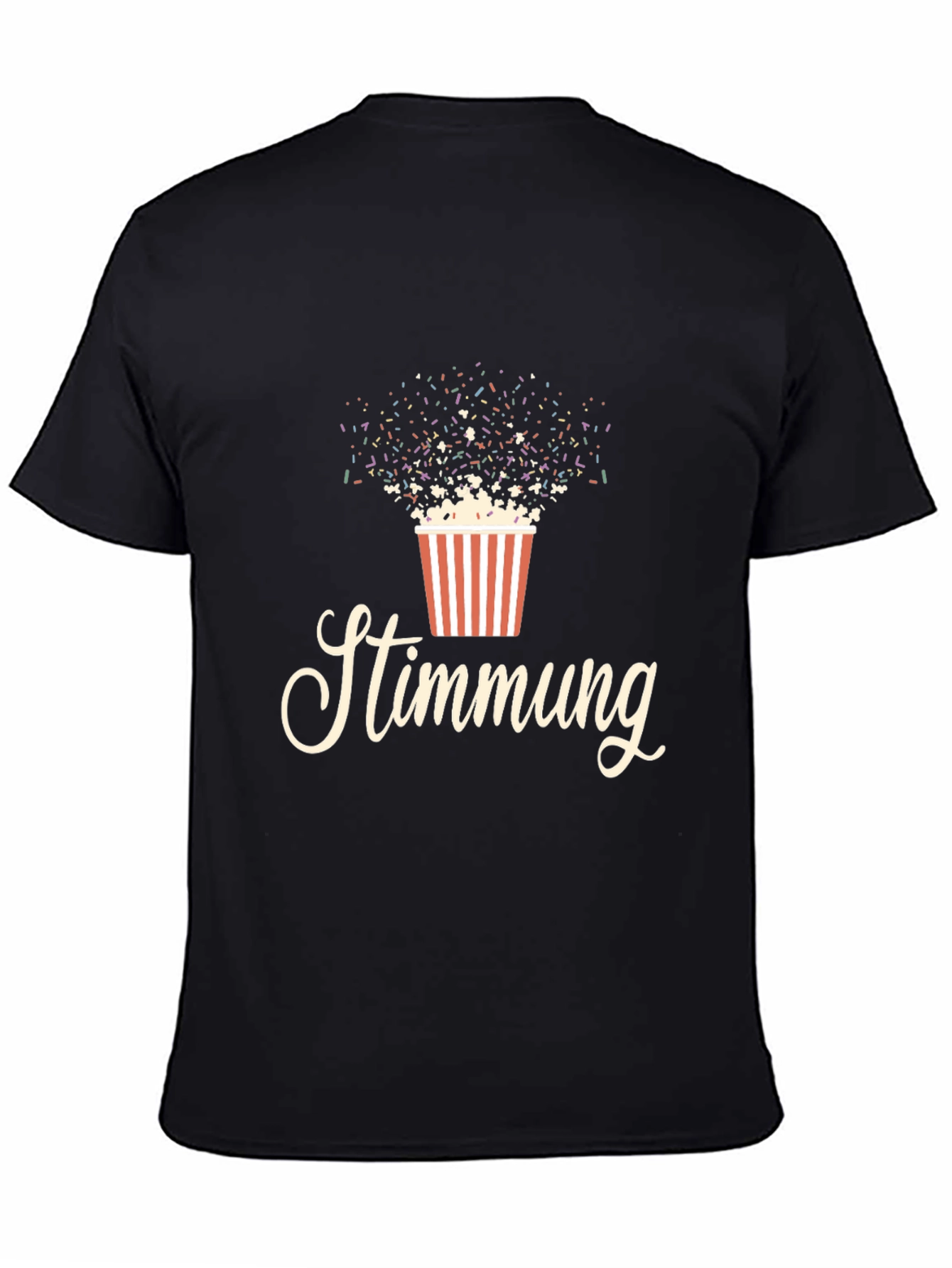 Stimmung Popcorn Graphic T-Shirt - Unisex Black Tee