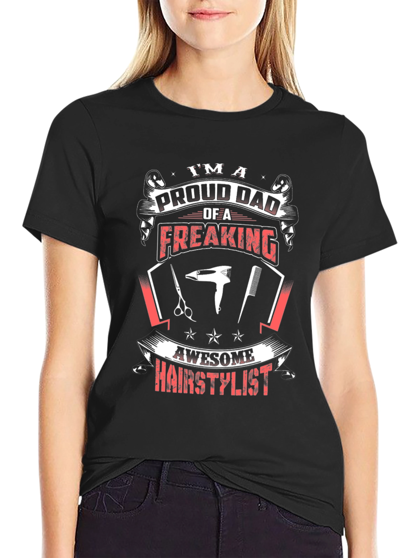 Proud Dad Hair Stylist Graphic Tee