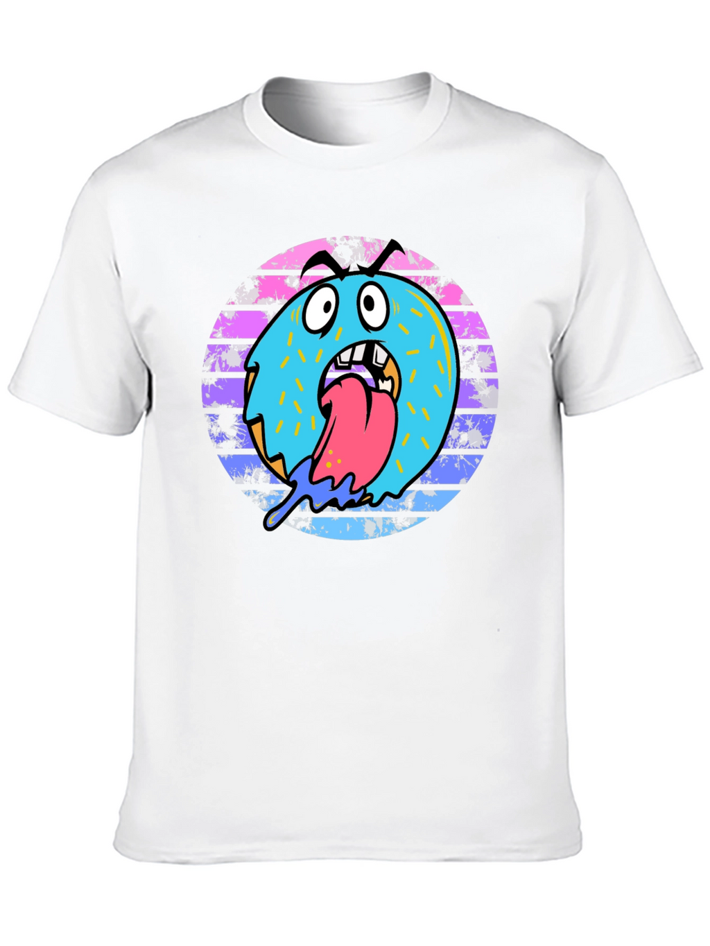 Monster Donut Graphic Tee - Black Cotton Blend
