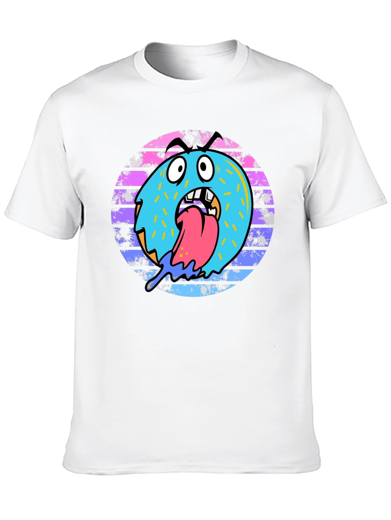 Monster Donut Graphic Tee - Black Cotton Blend