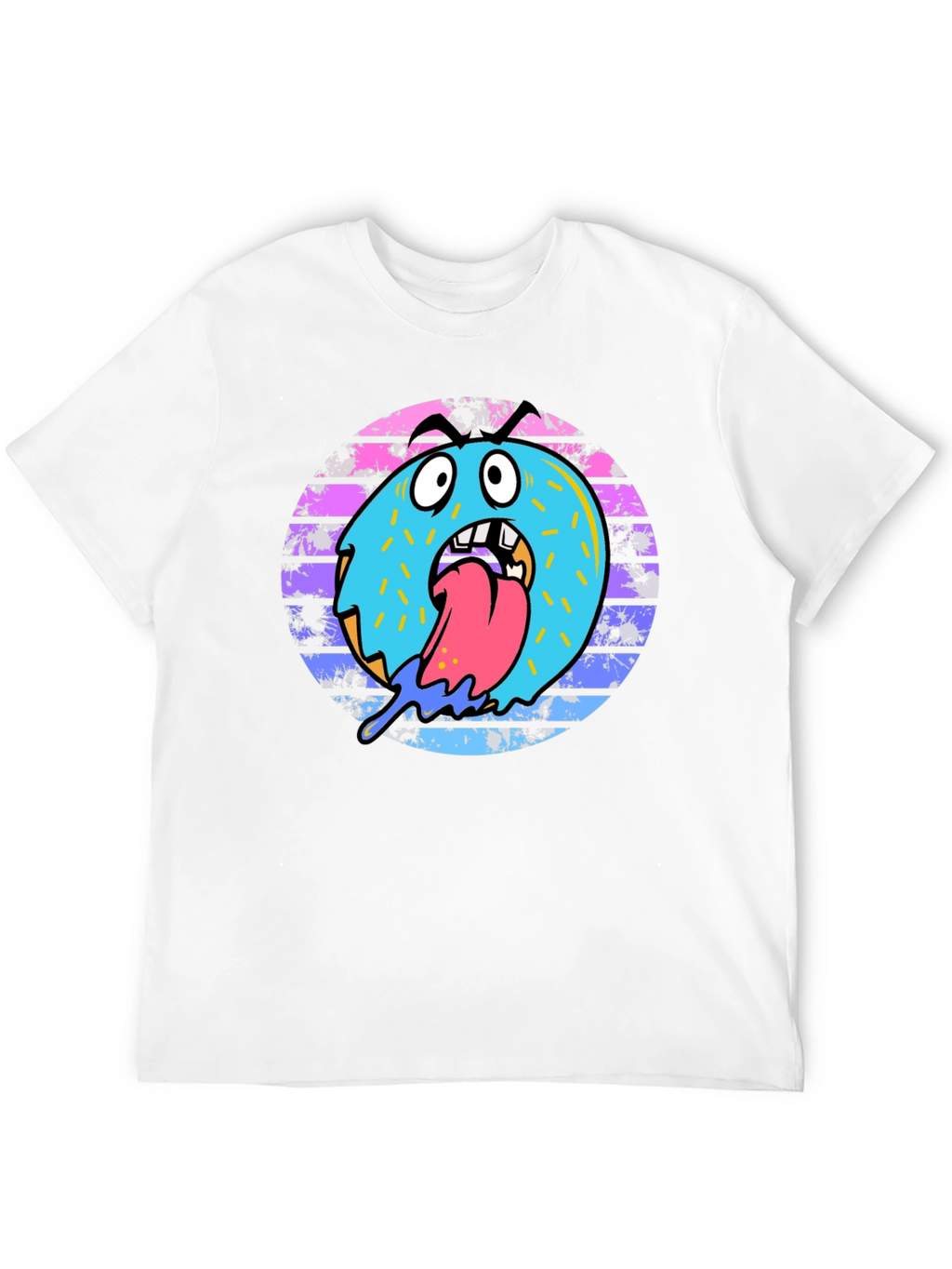 Monster Donut Graphic Tee - Black Cotton Blend