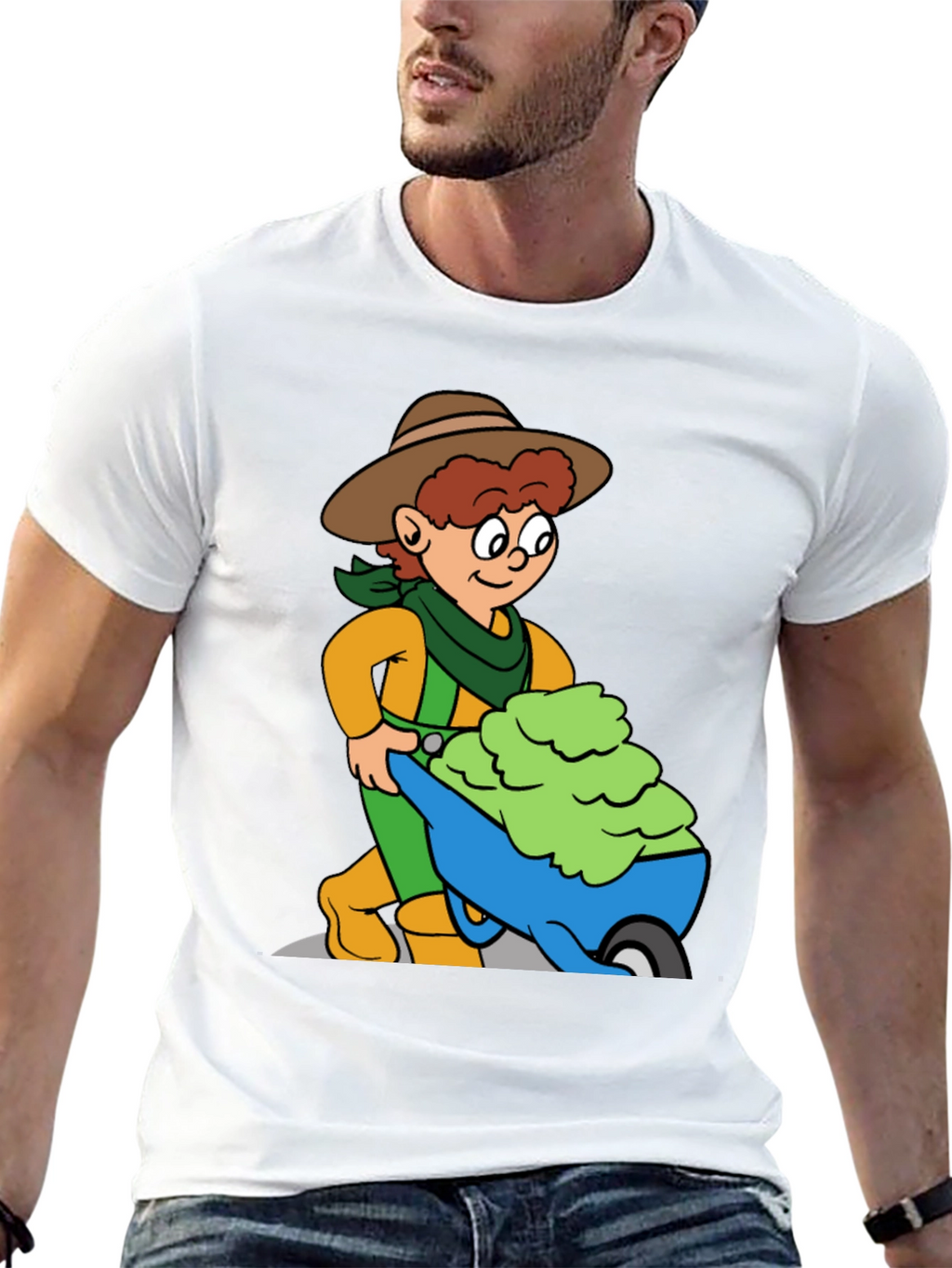 Cartoon Gardener T-Shirt - Black