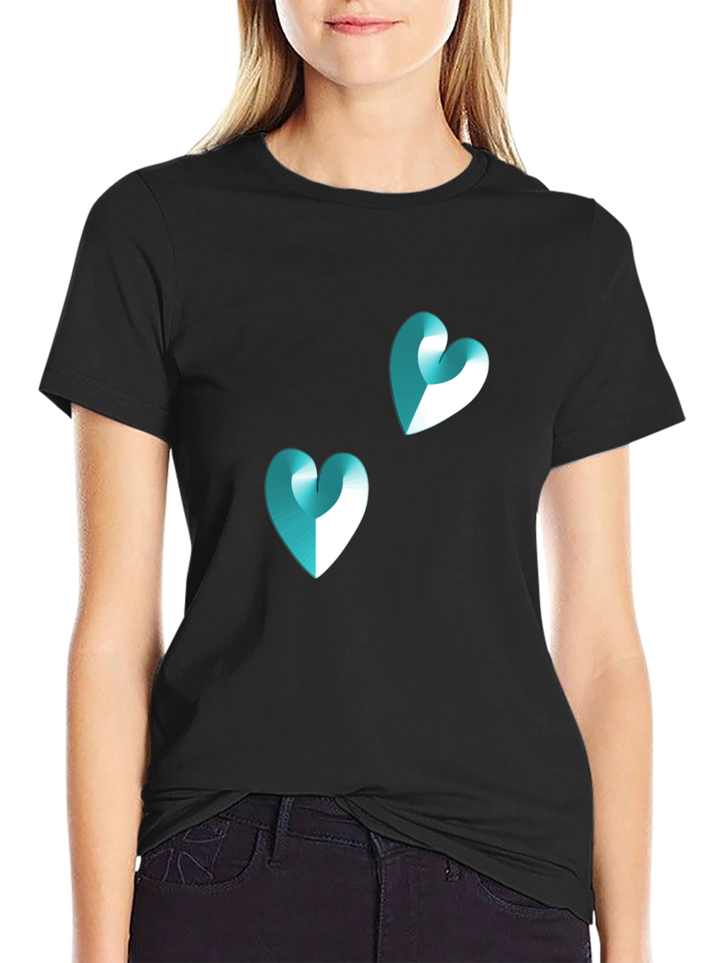 Heart Graphic Tee - Modern Black T-Shirt