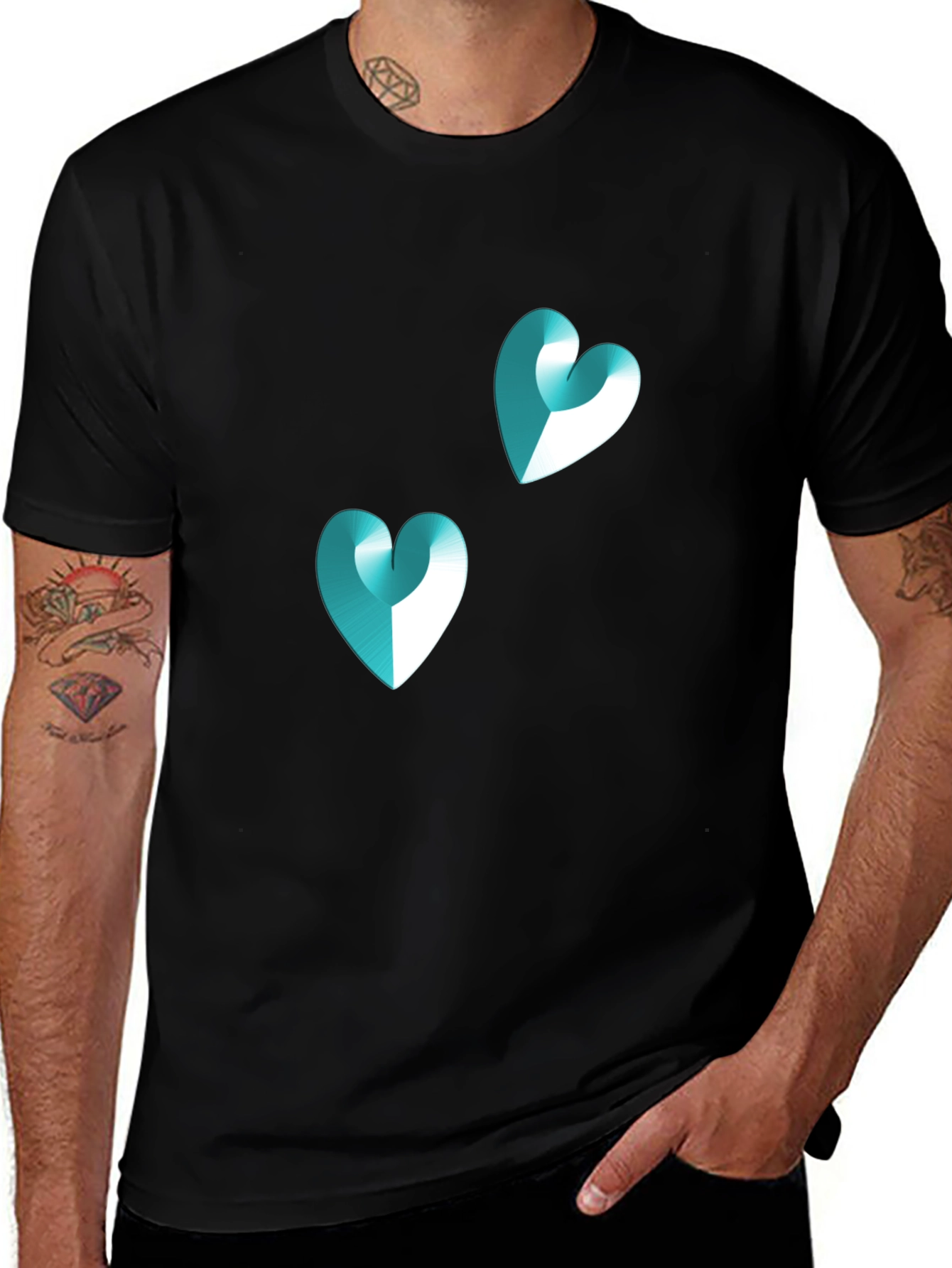 Heart Graphic Tee - Modern Black T-Shirt
