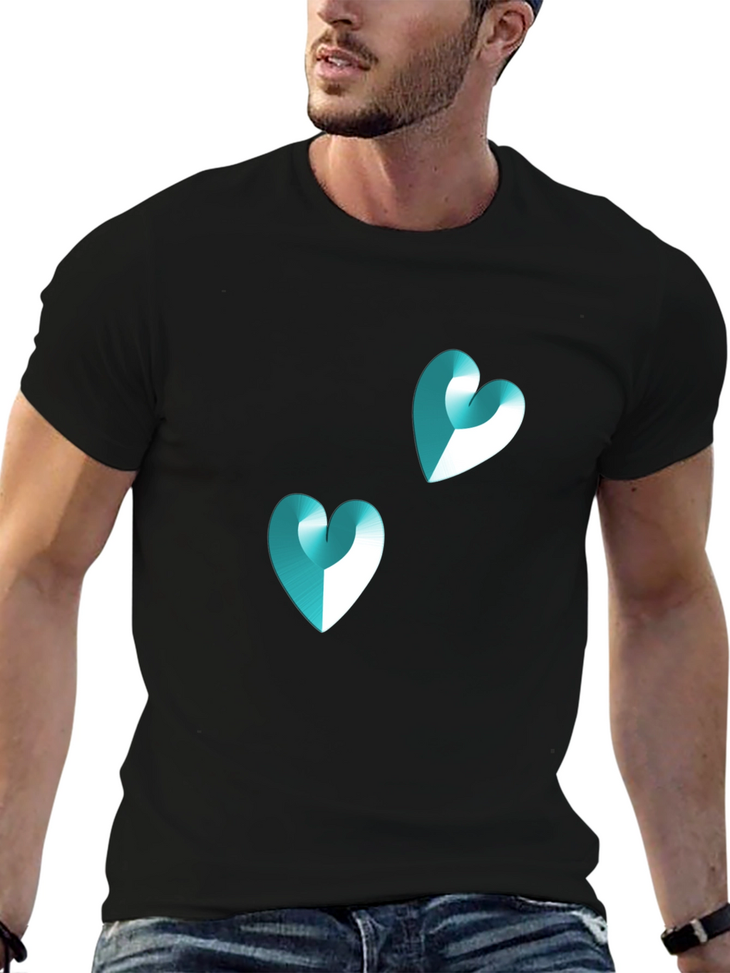 Heart Graphic Tee - Modern Black T-Shirt