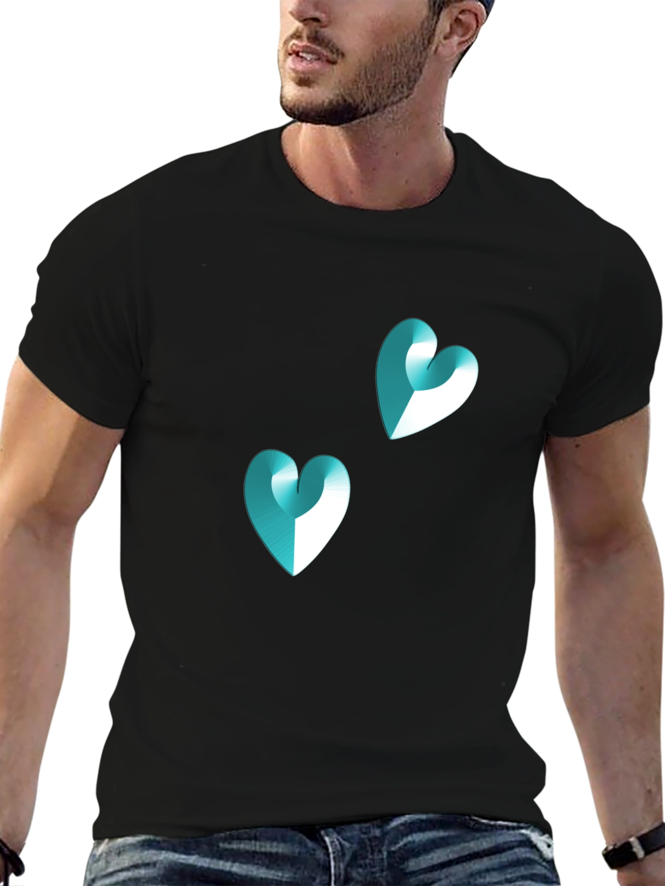 Heart Graphic Tee - Modern Black T-Shirt