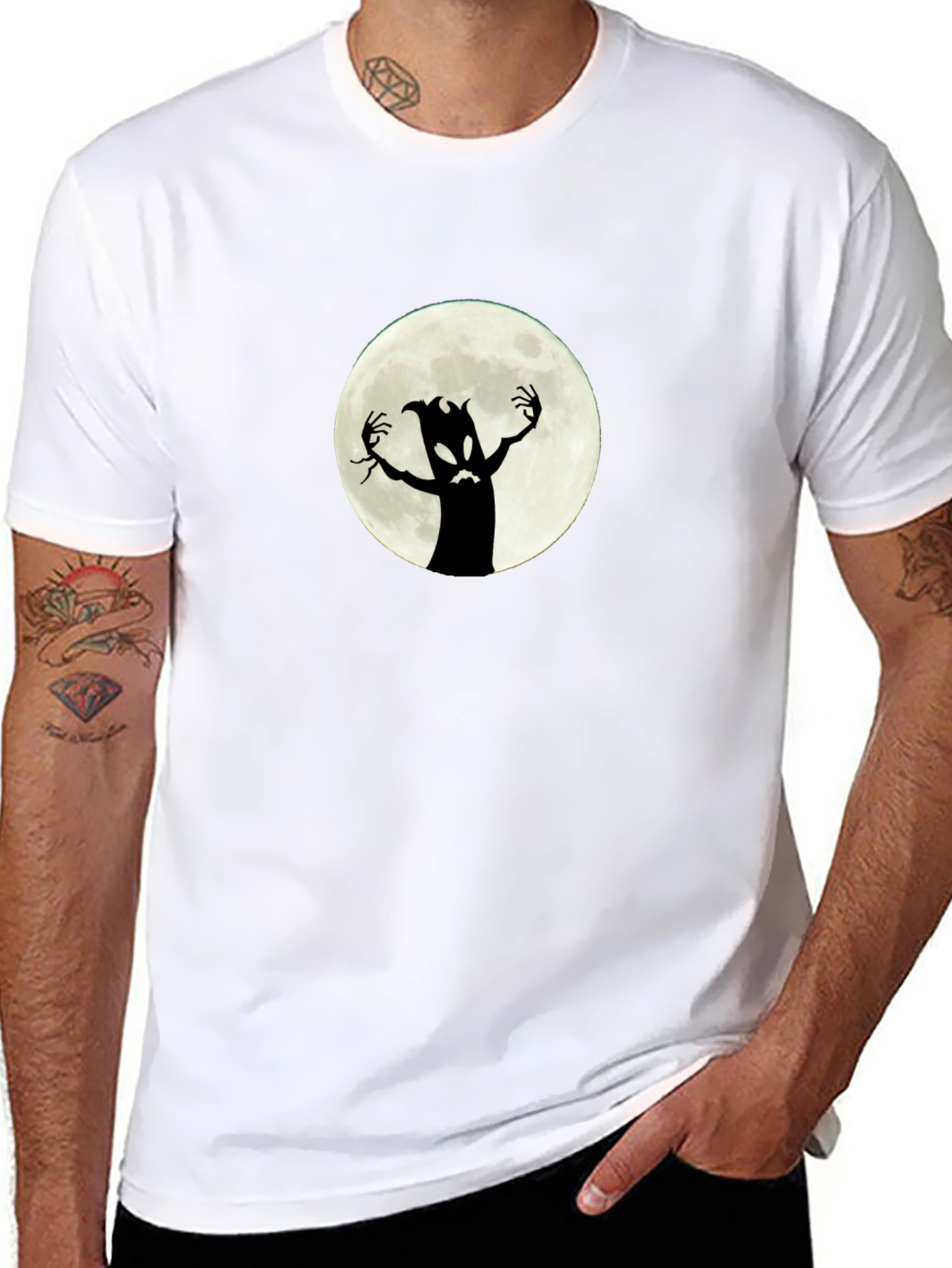 Spooky Moon Monster Graphic Tee