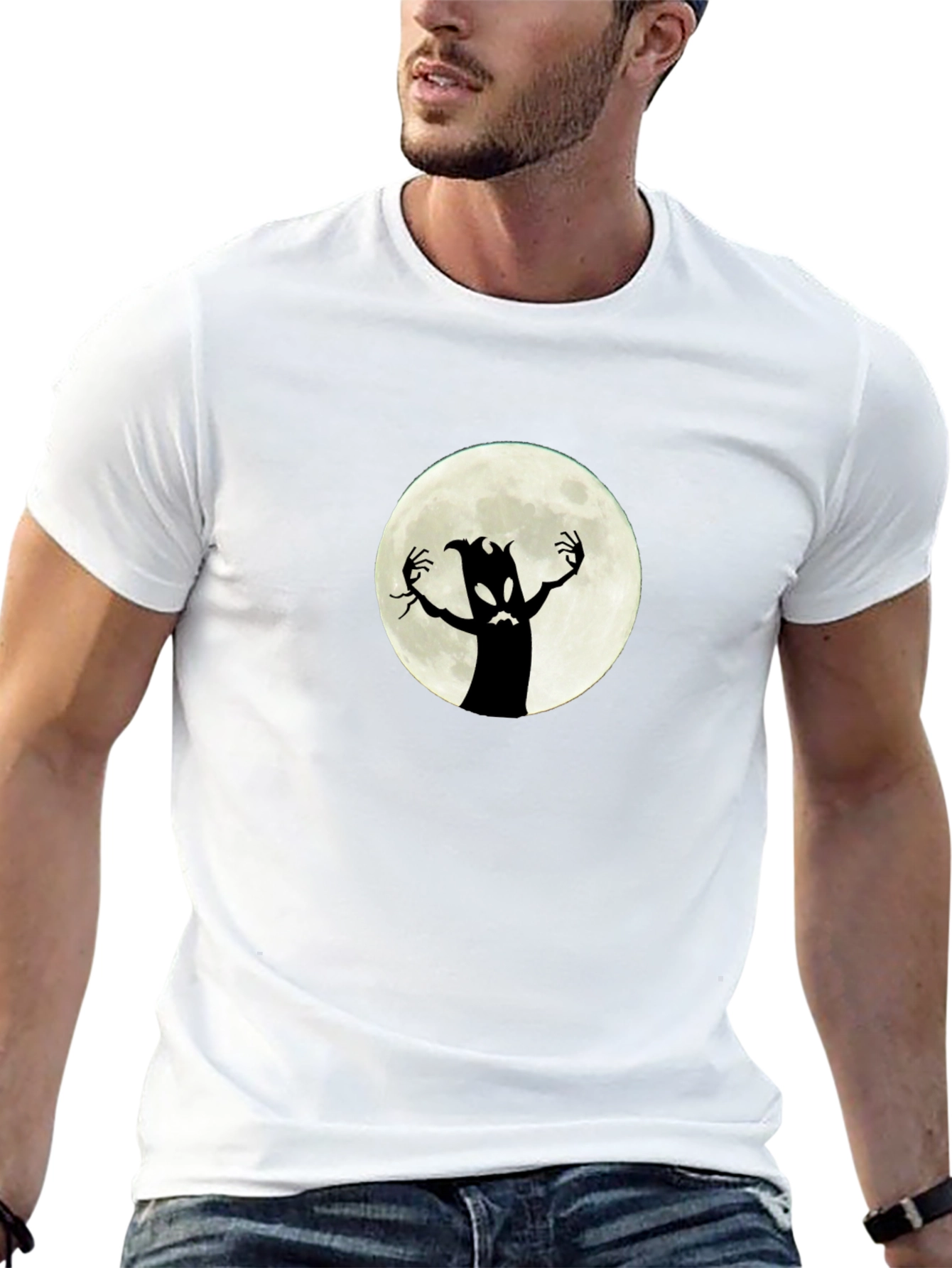 Spooky Moon Monster Graphic Tee