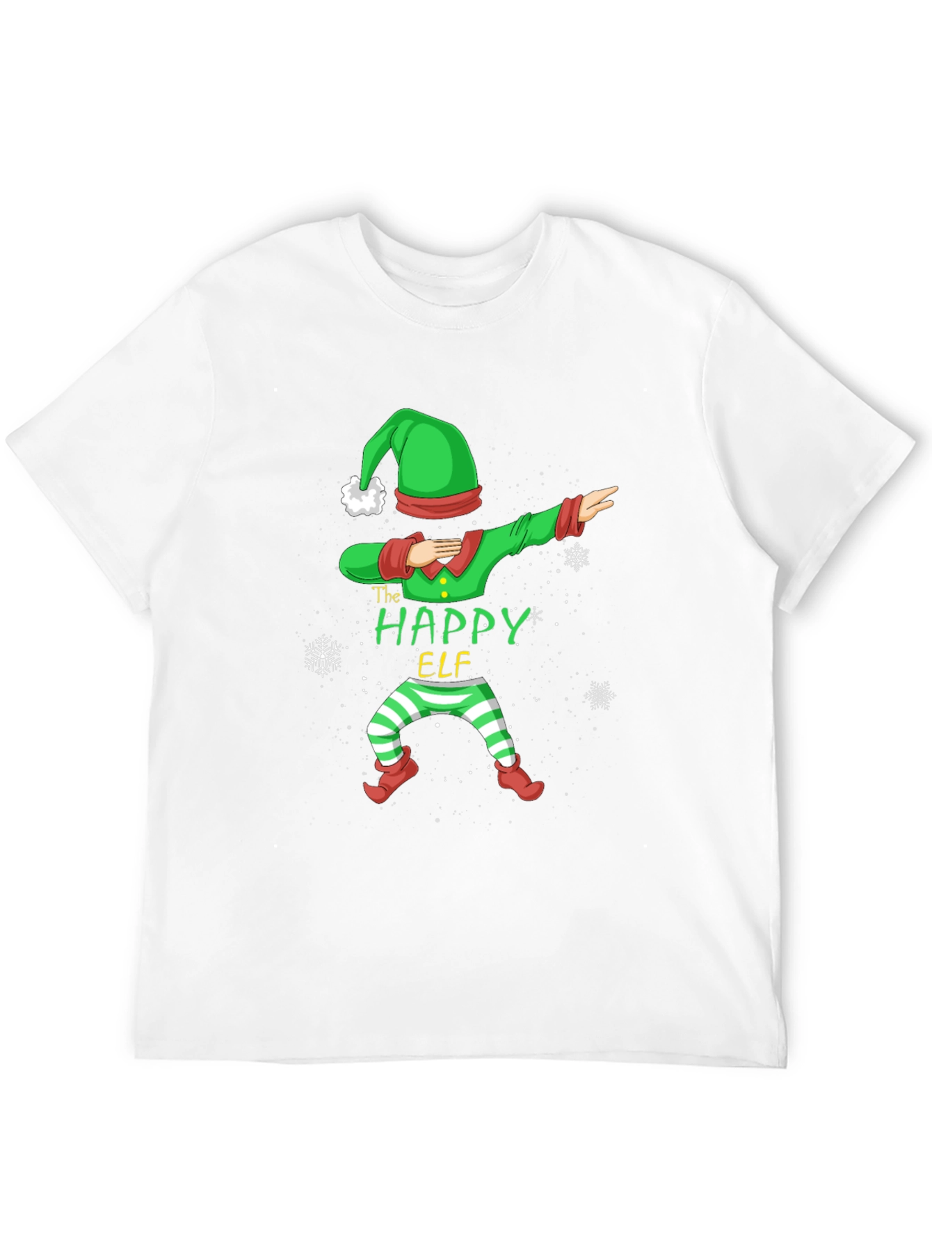Happy Elf Dabbing Black T-Shirt Festive Holiday Tee