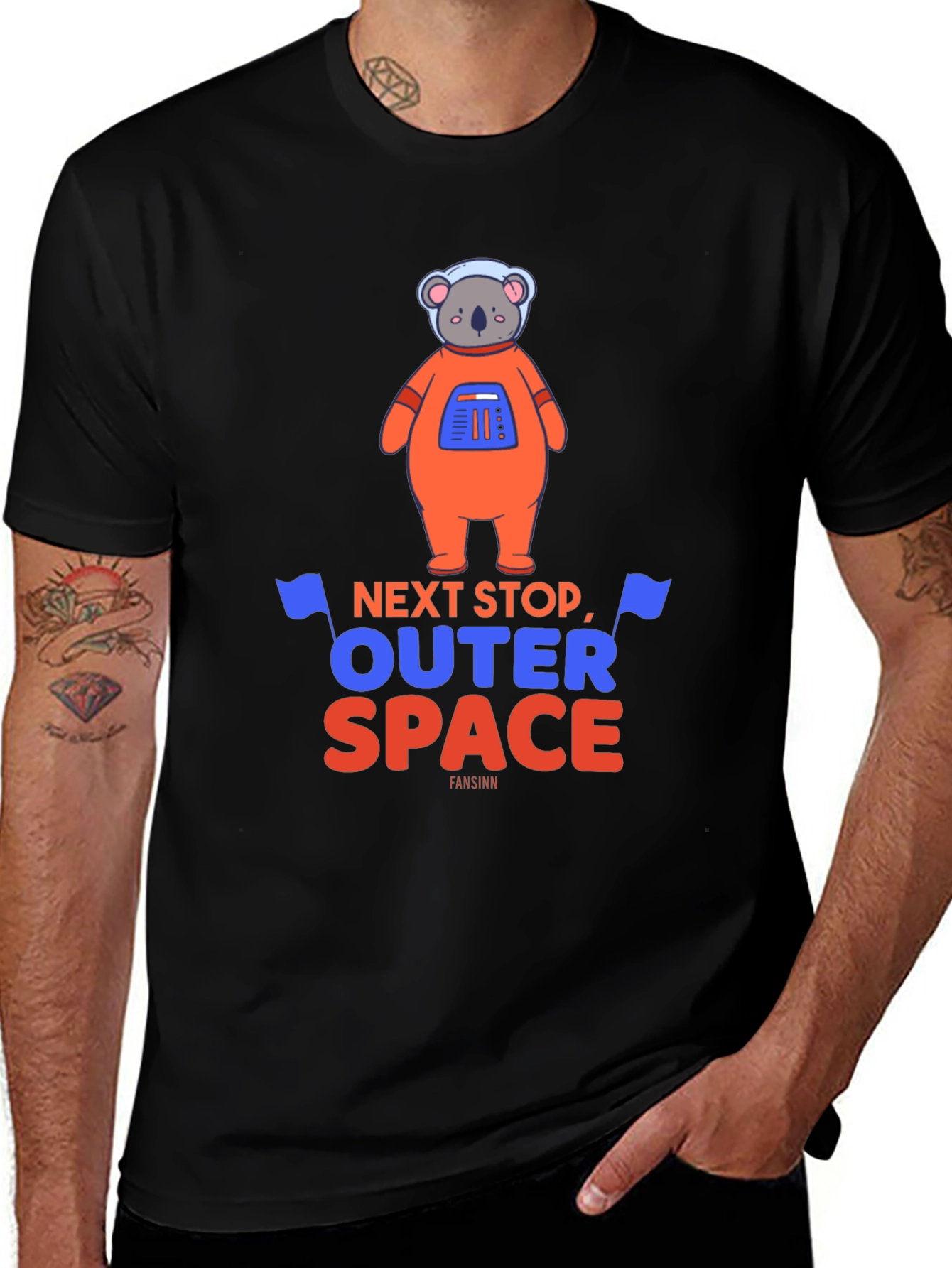 Koala Astronaut Graphic Tee - Outer Space Adventure Shirt