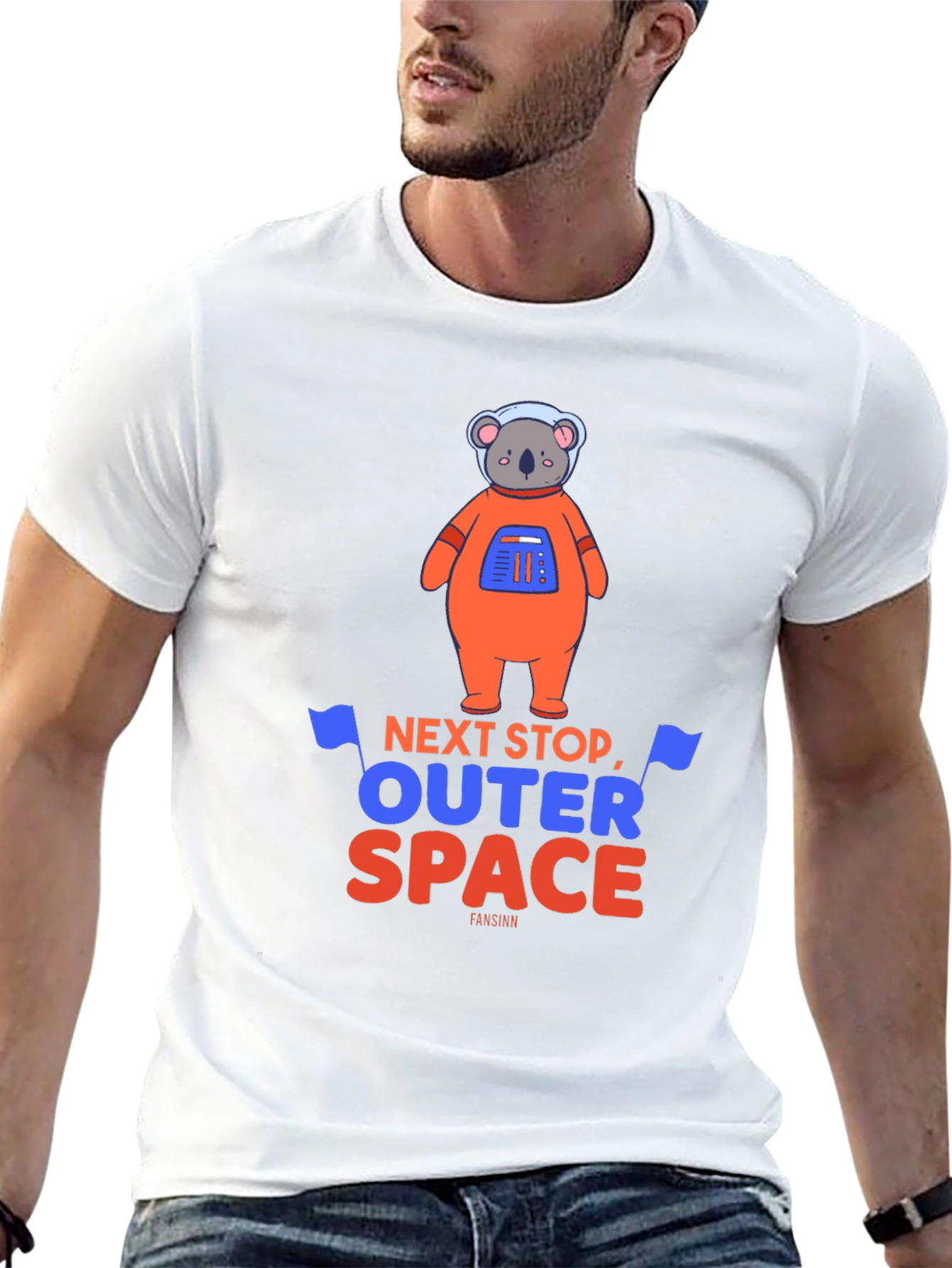 Koala Astronaut Graphic Tee - Outer Space Adventure Shirt